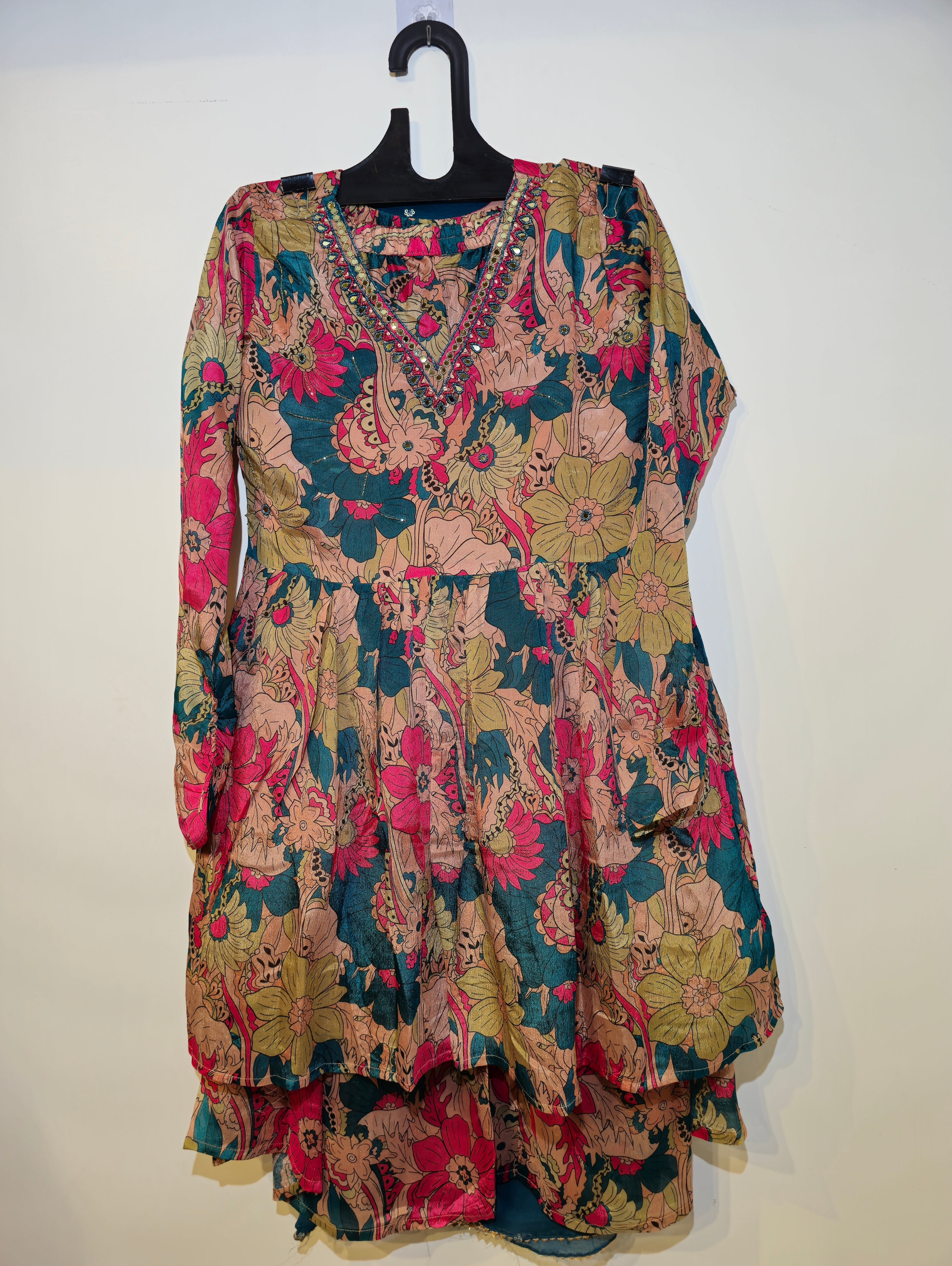 Image of Pure Chinnon Kurti Set - 3 Piece