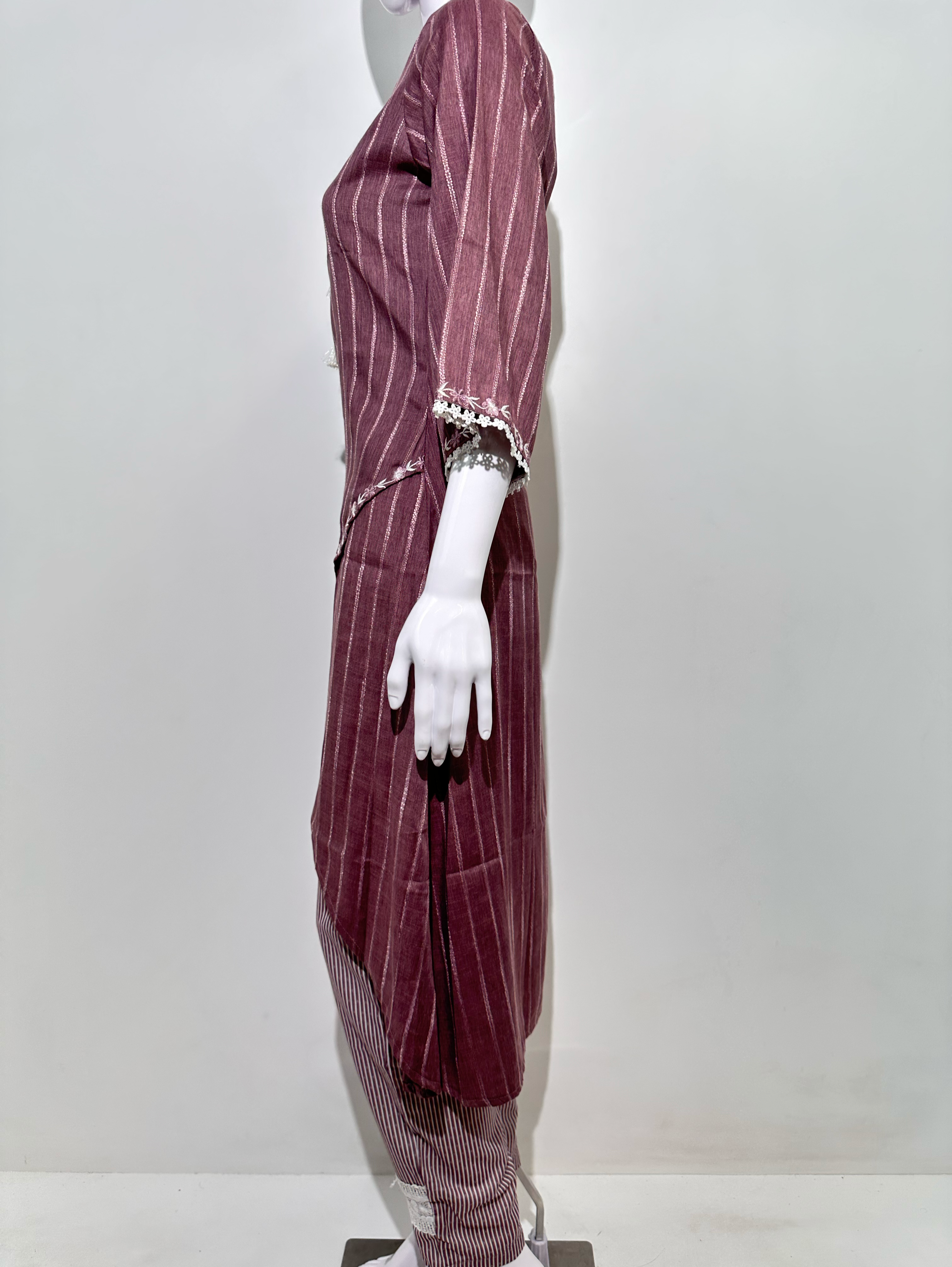 Image of Rayon V Neck Embroidery with Different cuts Coords