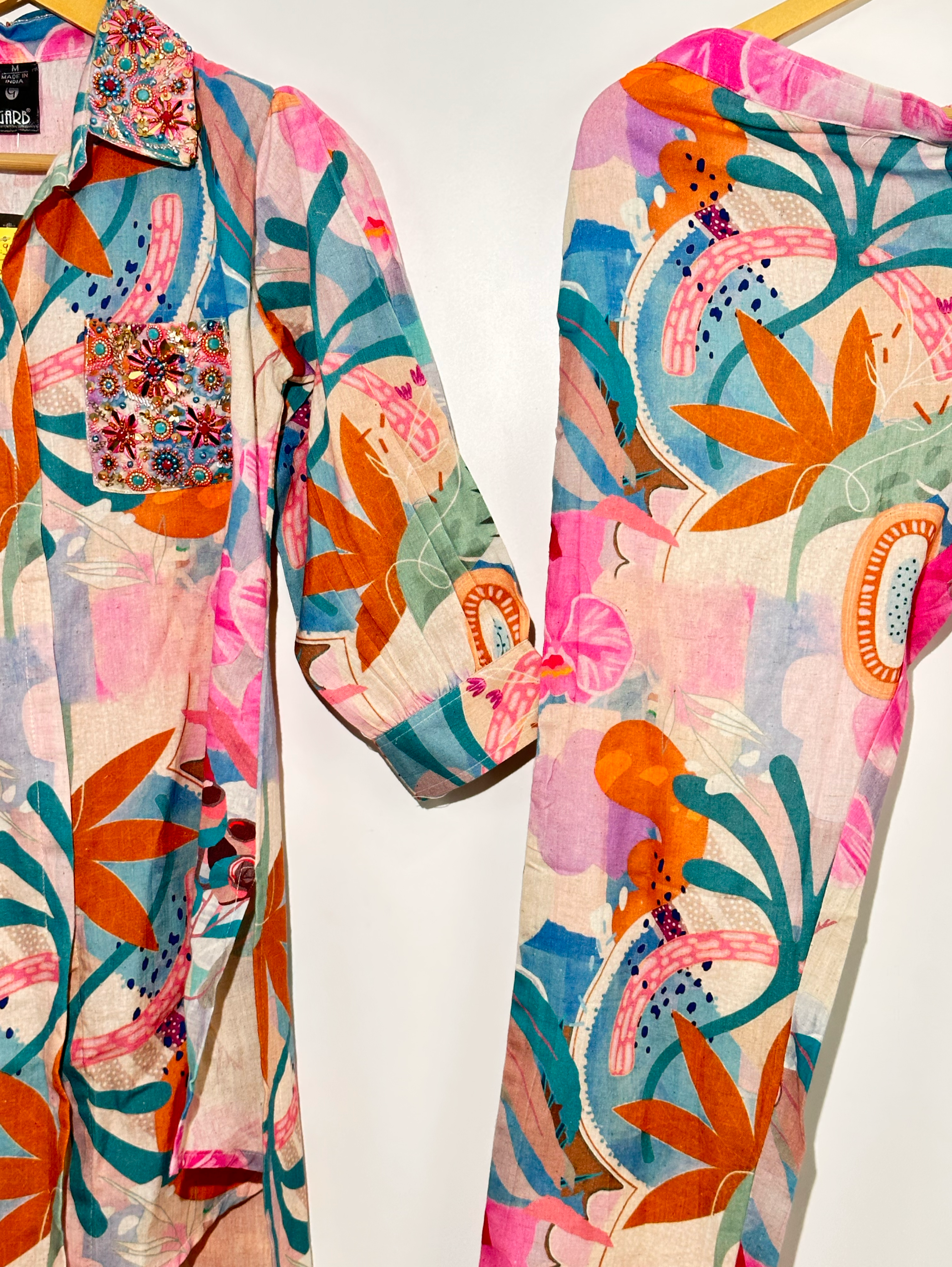 Image of Linen Cotton Unique Sleeve and work Coords
