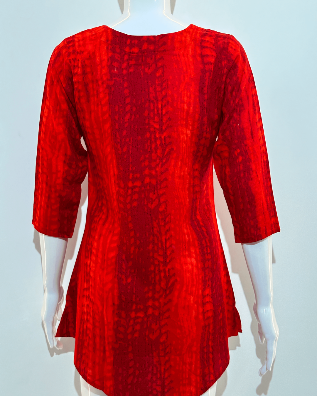 Image of Pure Cotton Short Tunics with work - Red Color