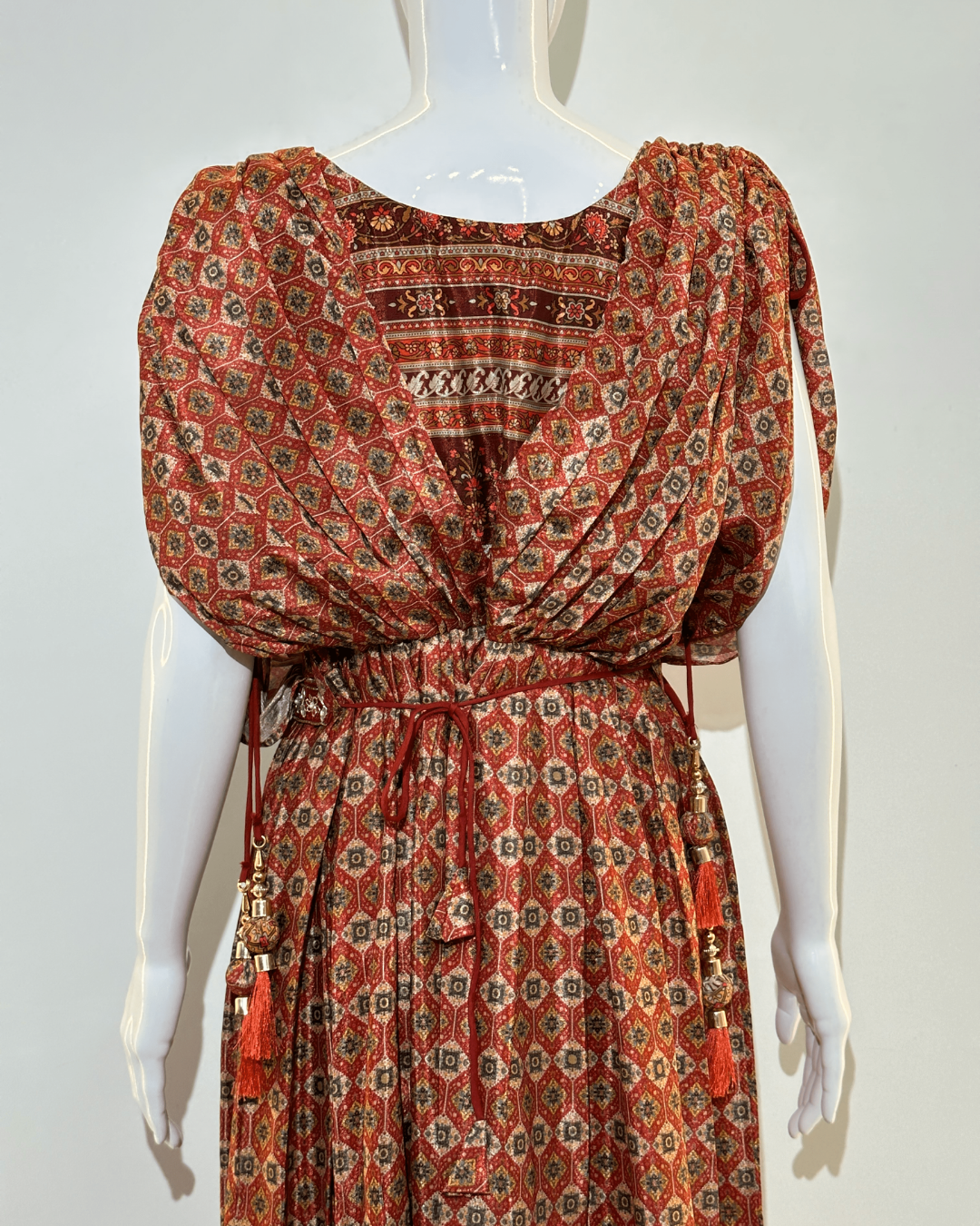 Muslin Butterfly Design Gown with Belt