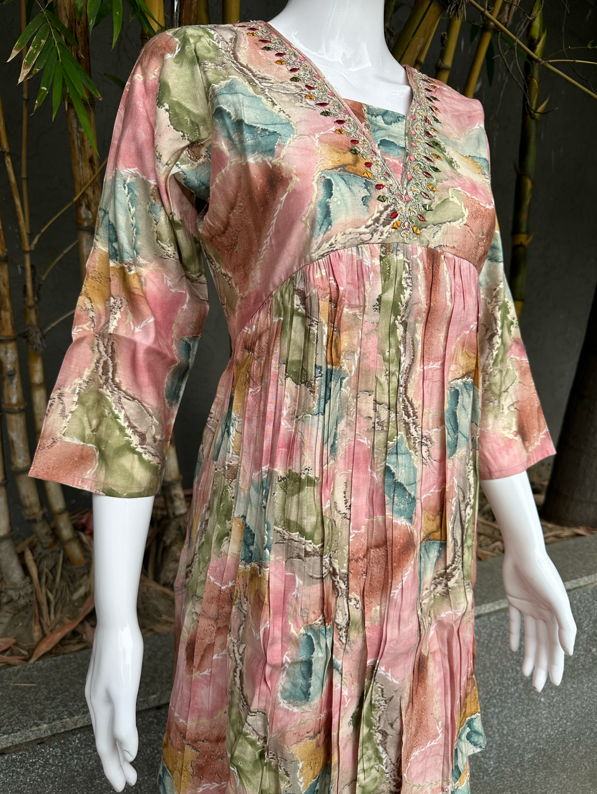 Bell Bottom Muslin Coords with Embroidery