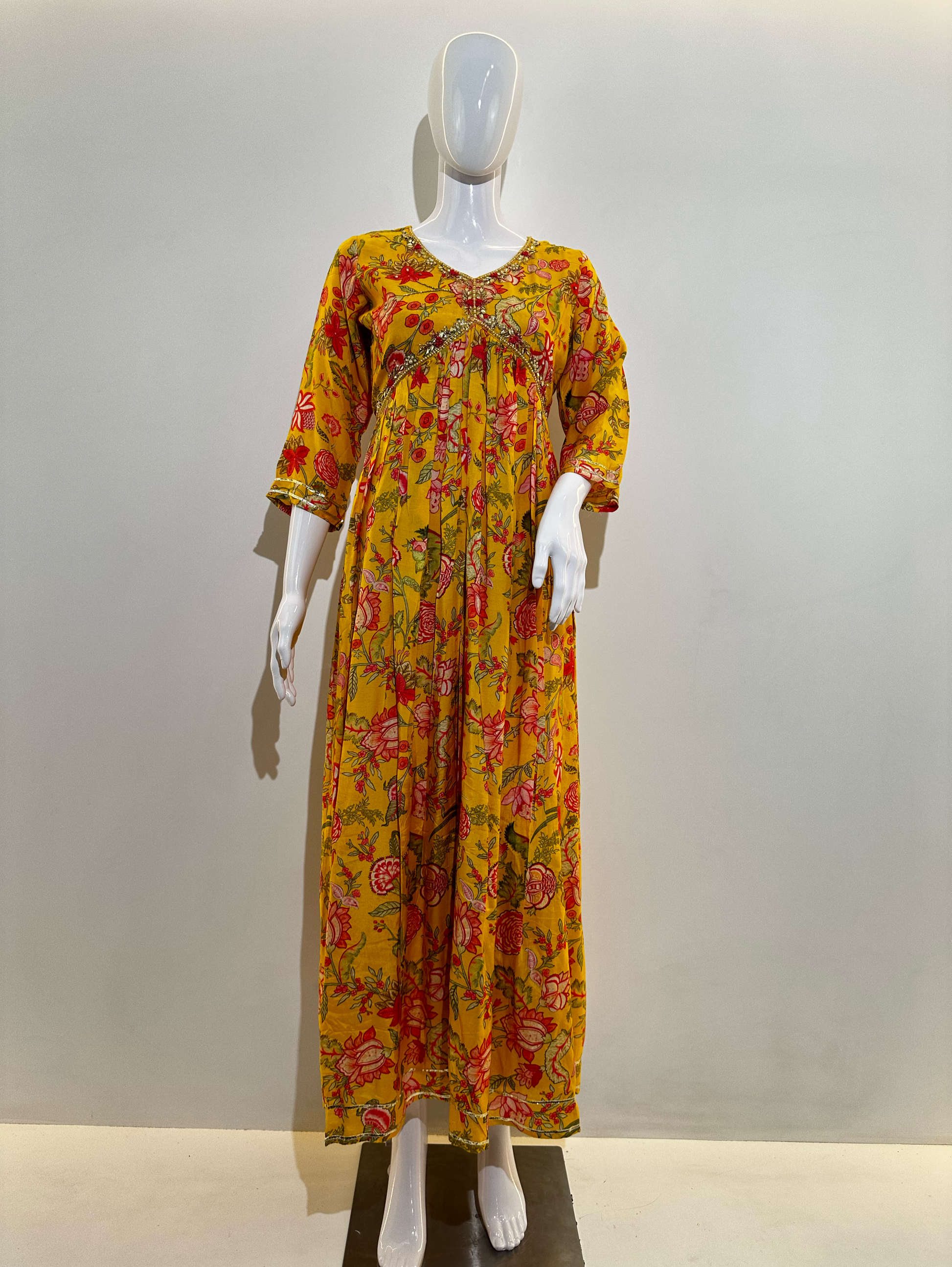 Muslin Alia Cut Gown - 1 Piece