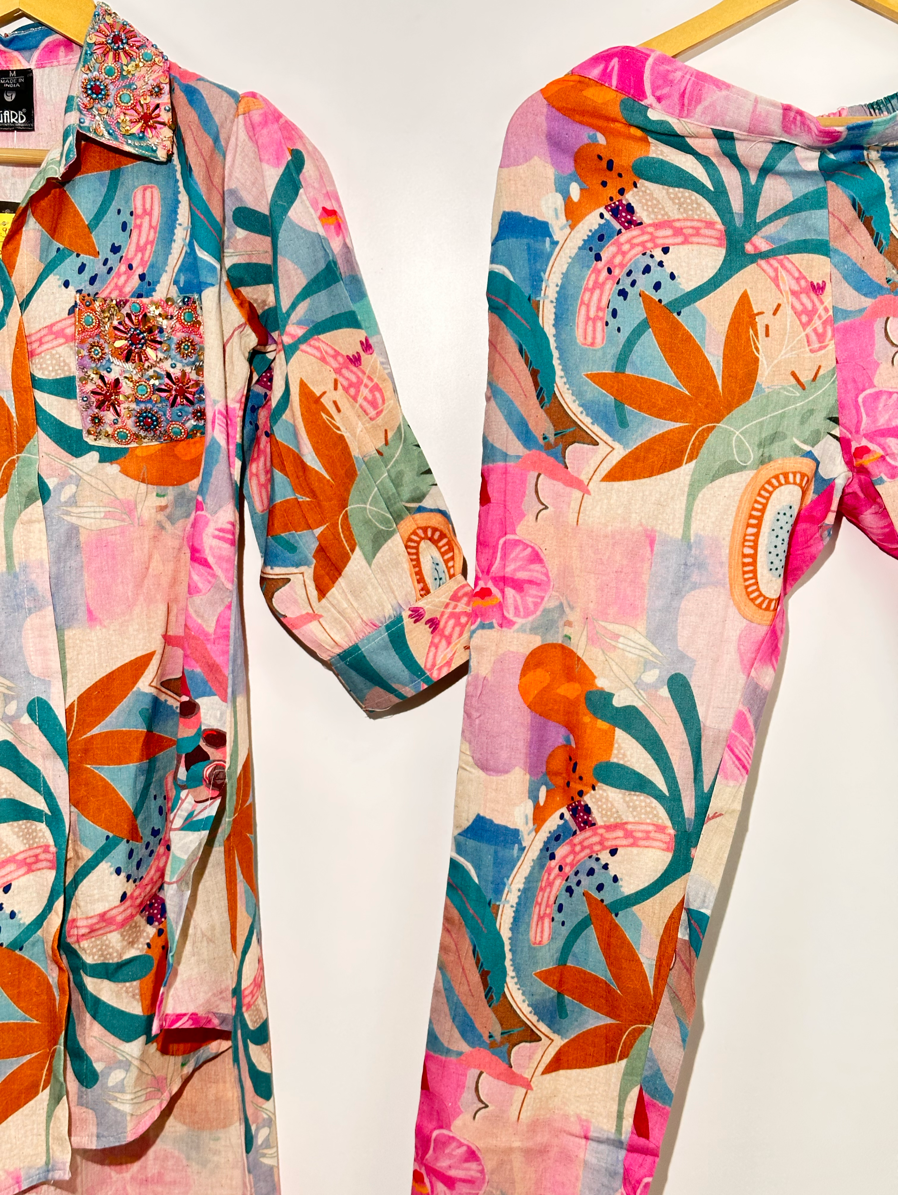 Image of Linen Cotton Unique Sleeve and work Coords