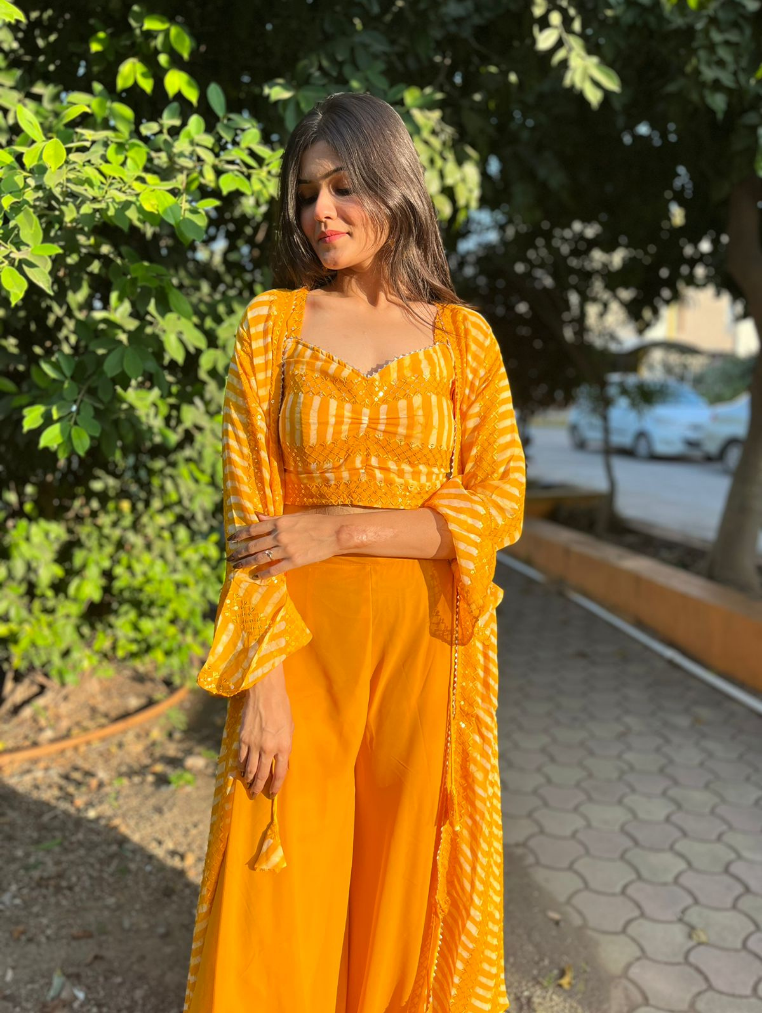 Shrug Style Georgette 3 Piece