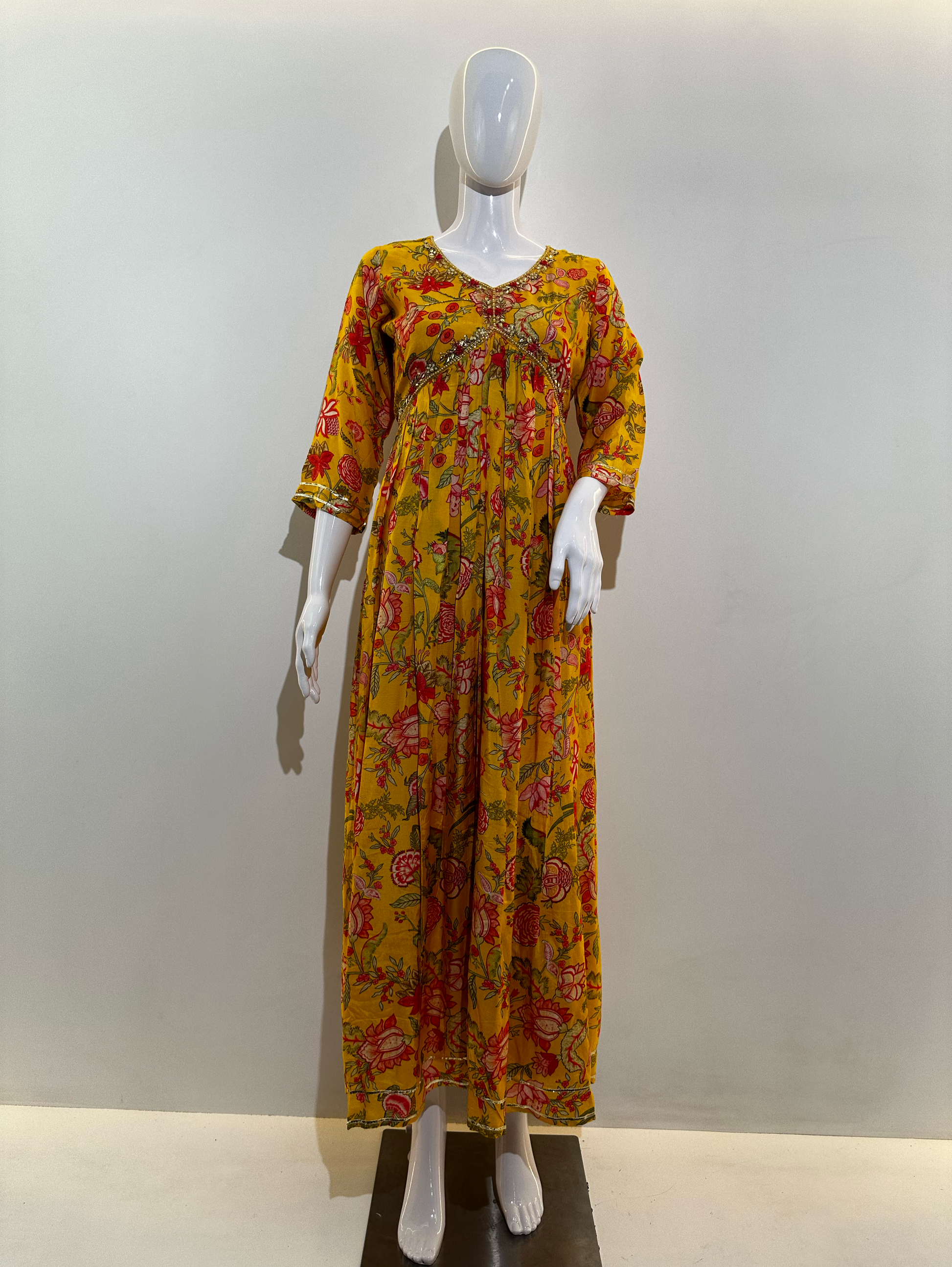 Muslin Alia Cut Gown - 1 Piece