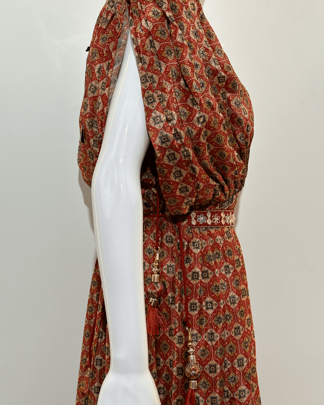 Muslin Butterfly Design Gown with Belt