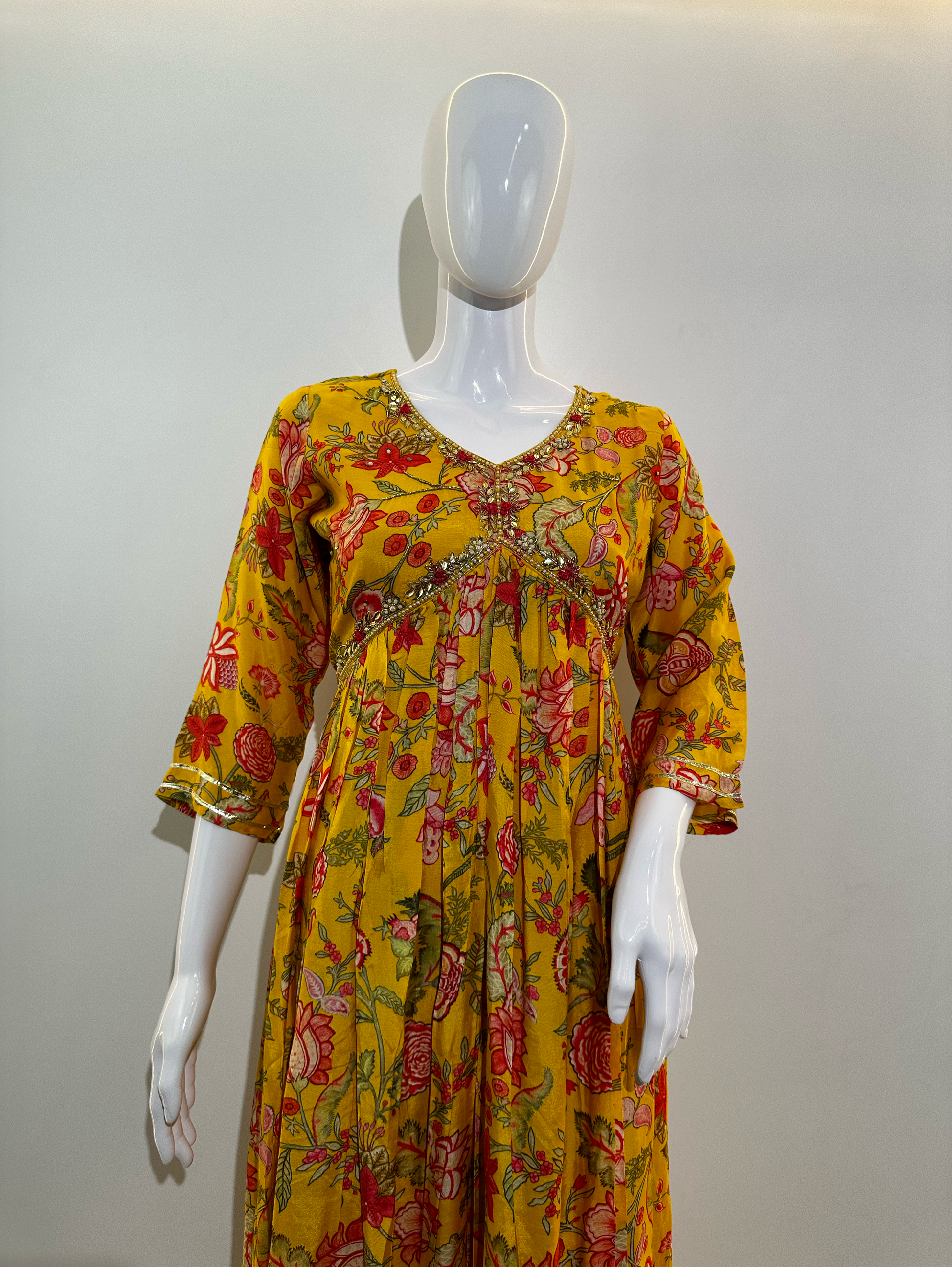 Muslin Alia Cut Gown - 1 Piece