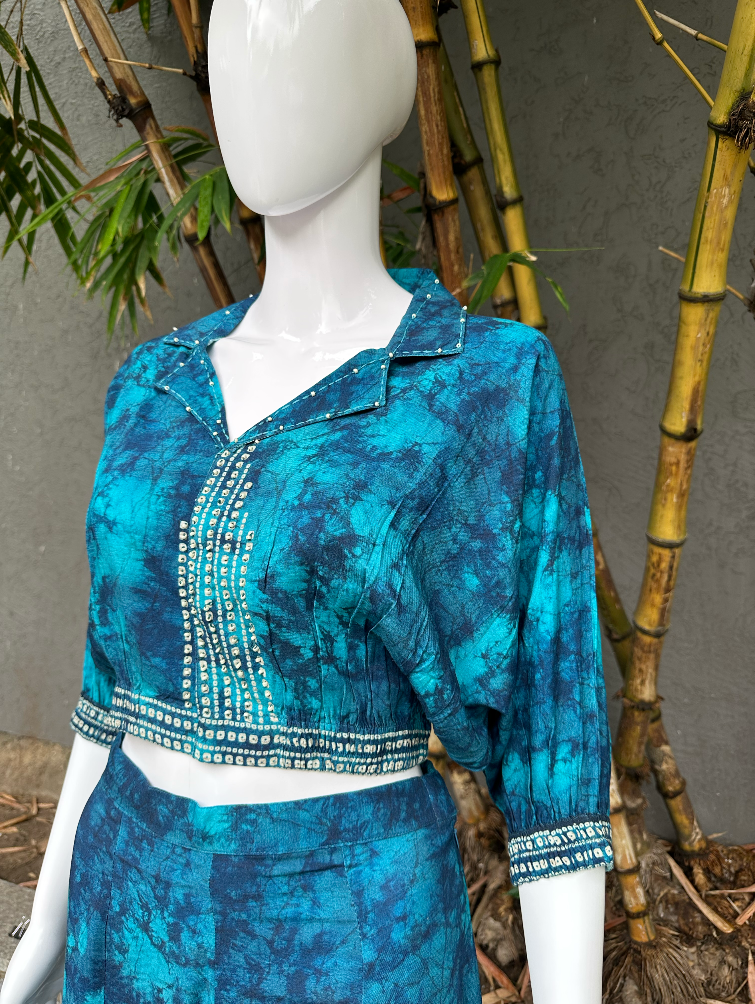 Image of Rayon Dhabu Print Coords with Palazzo Pant