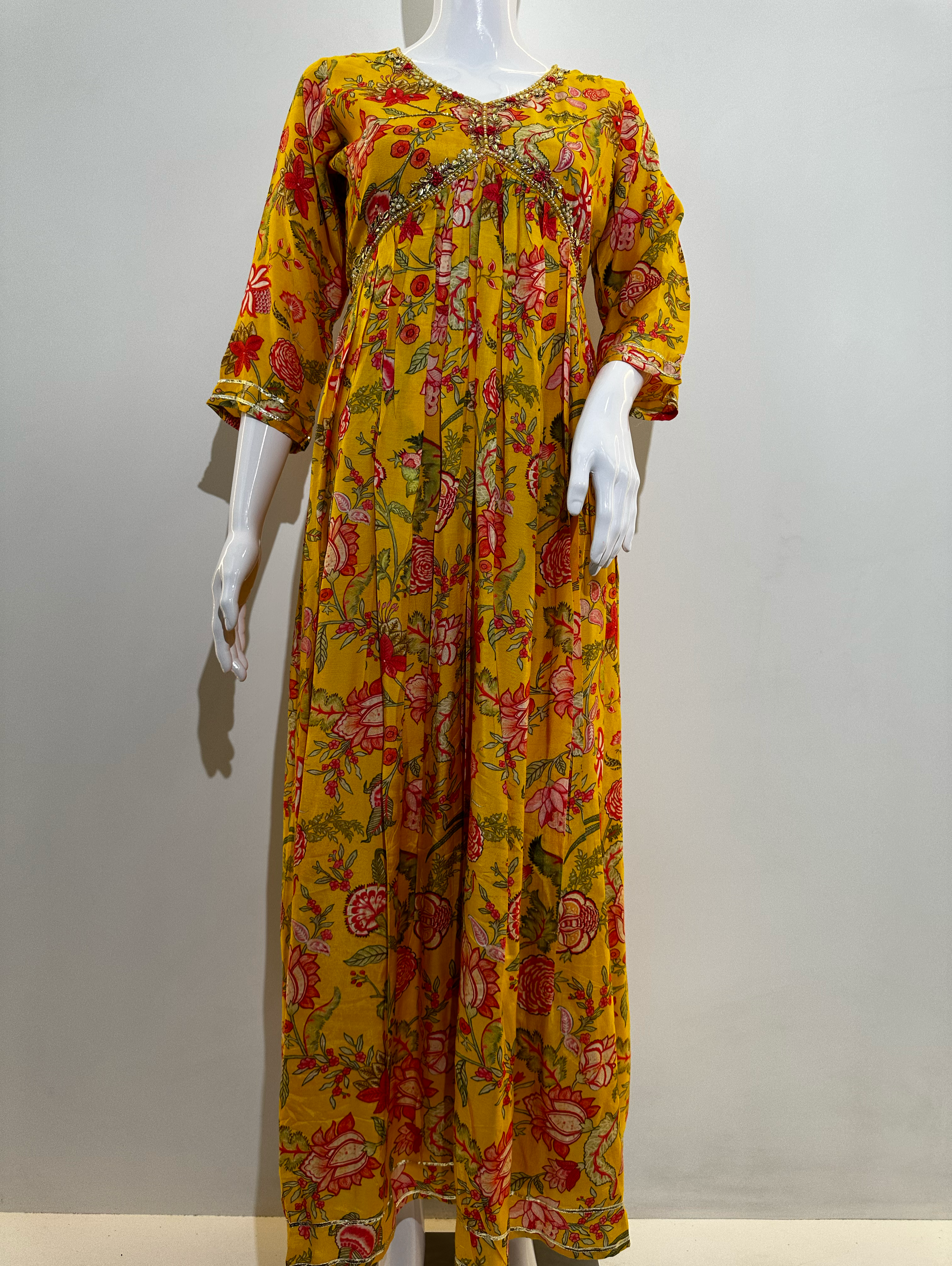 Muslin Alia Cut Gown - 1 Piece