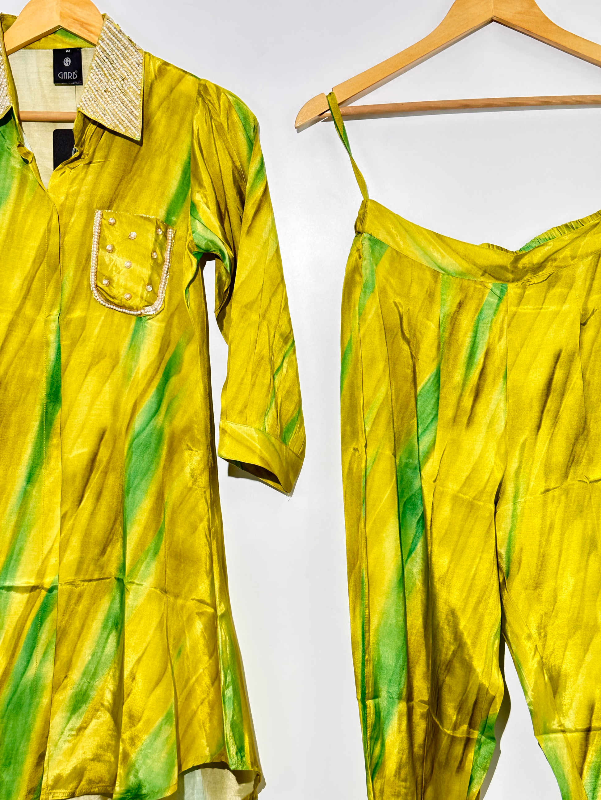 Muslin with Collar and Side Pocket work Coords