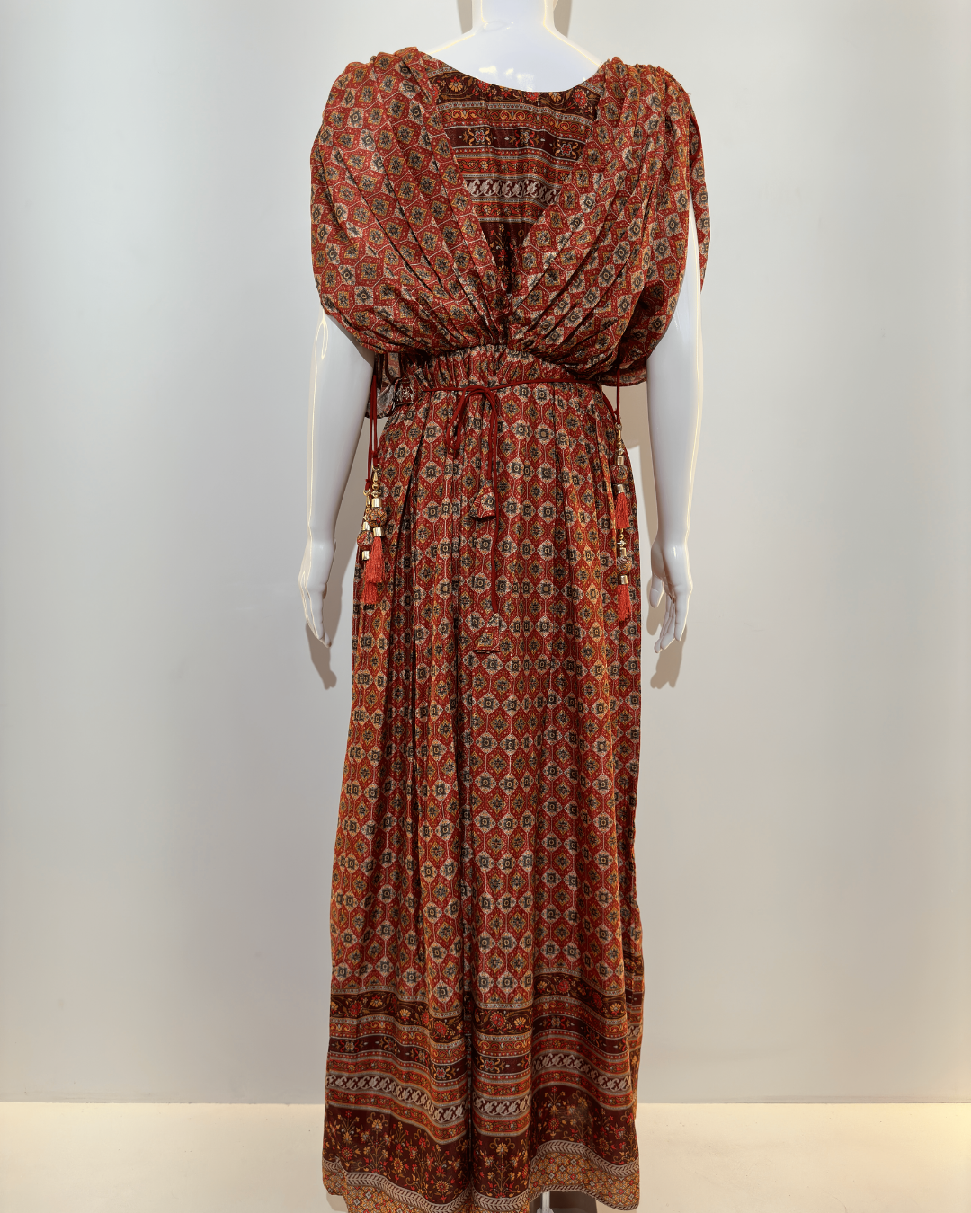 Muslin Butterfly Design Gown with Belt