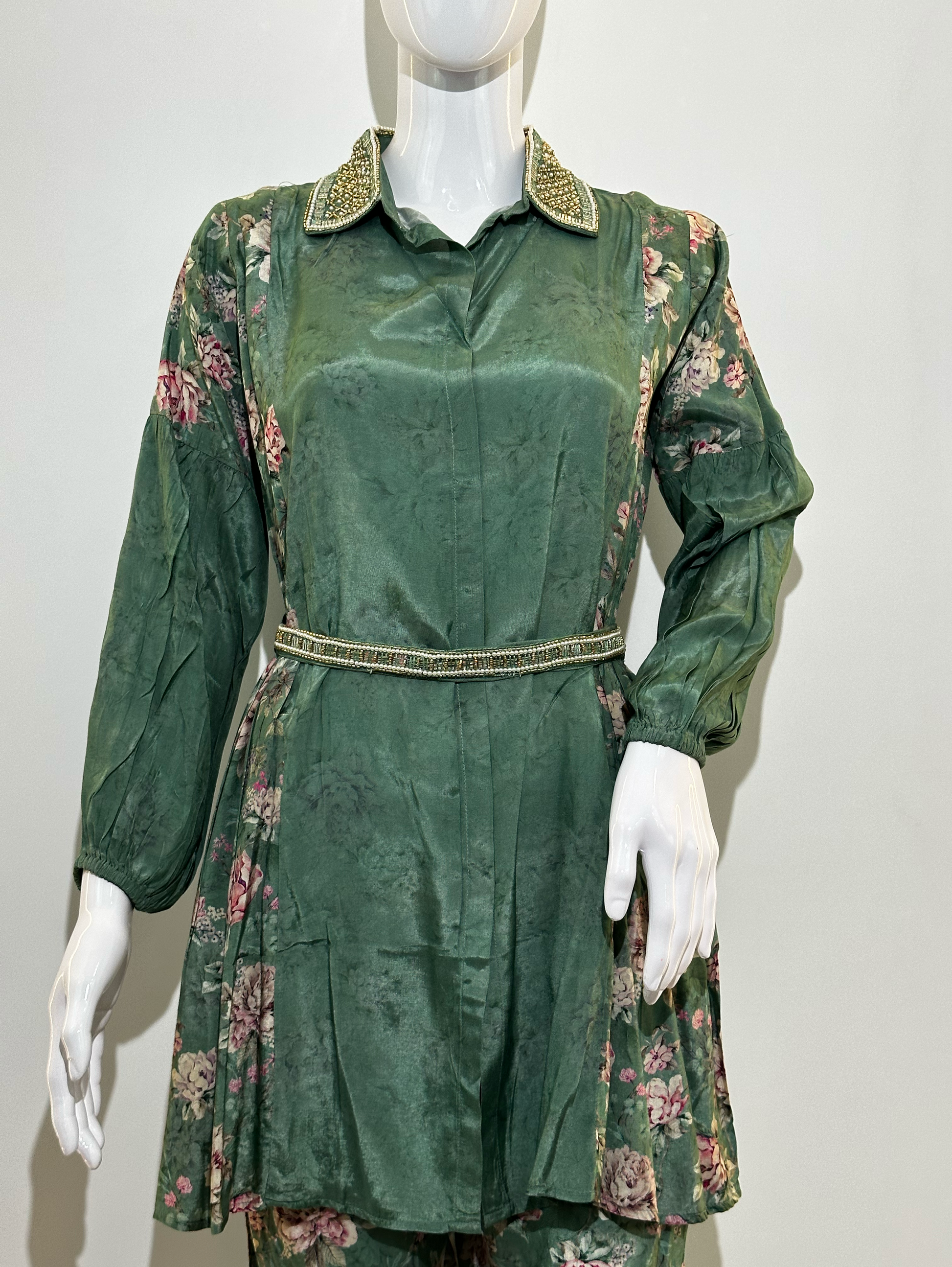 Muslin Coord Set With Premium Moti Work
