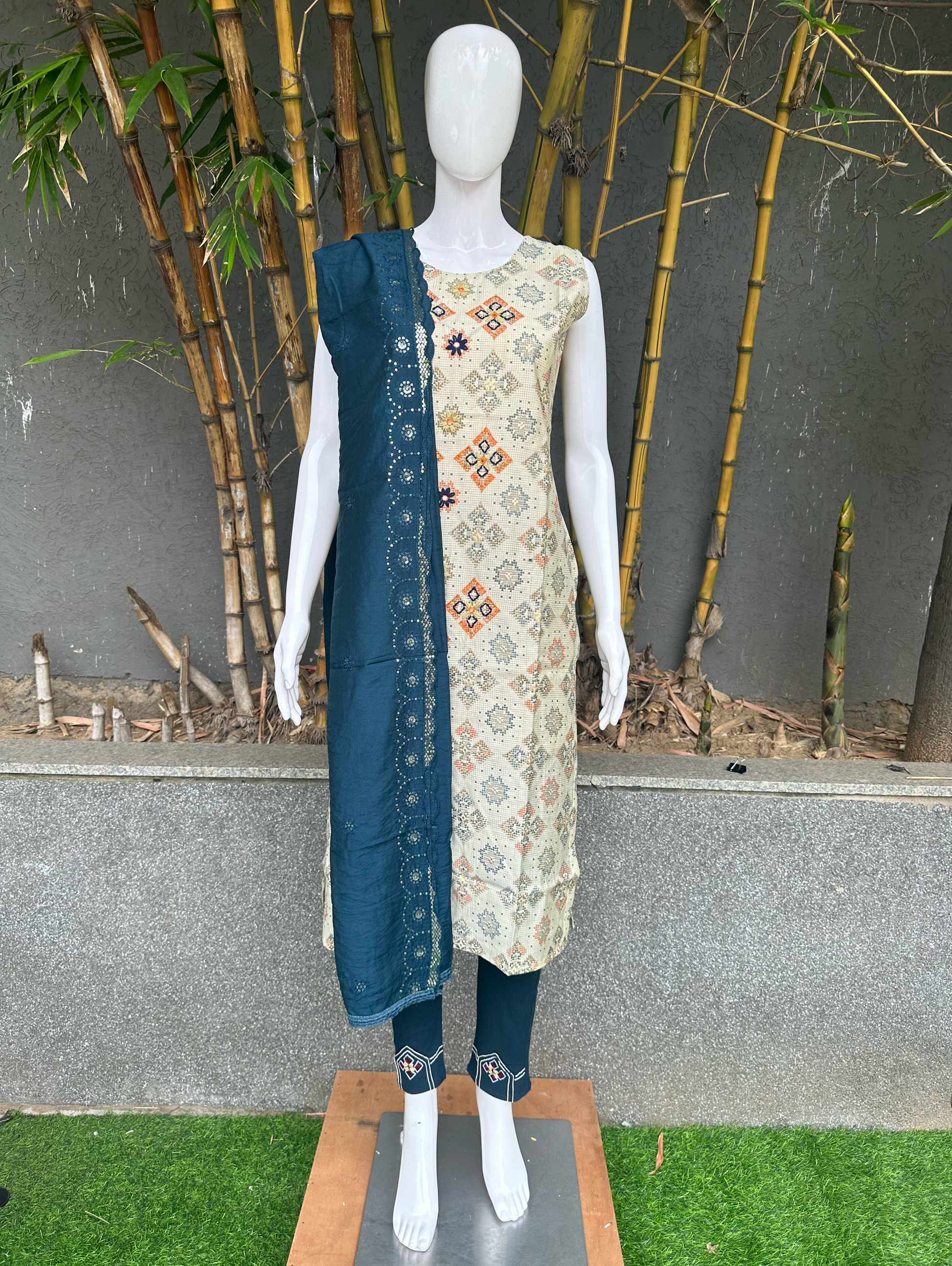 Modal Print Embroidery work - 3 Piece