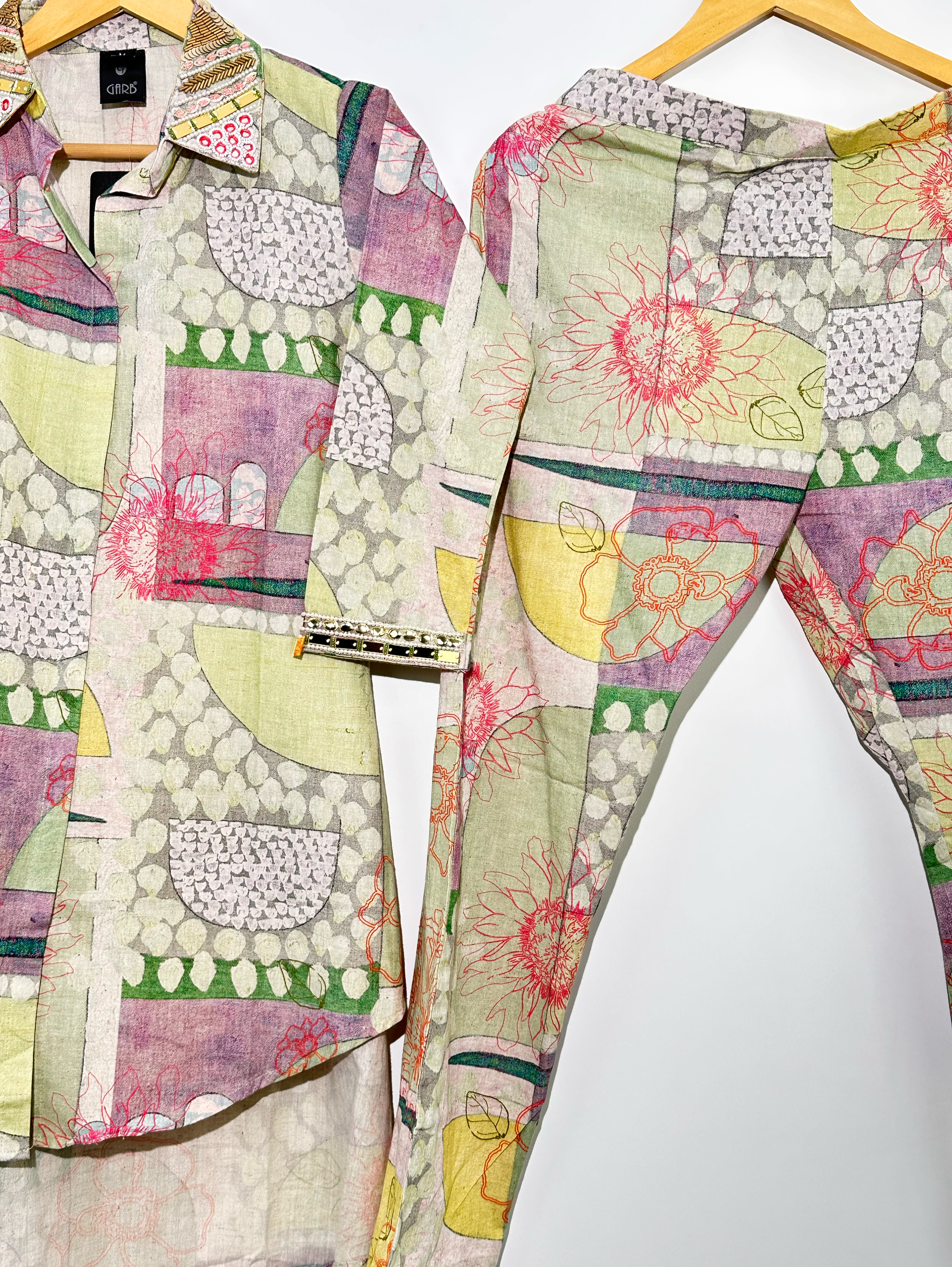 Image of Linen Cotton with Complete Embroidery Coords