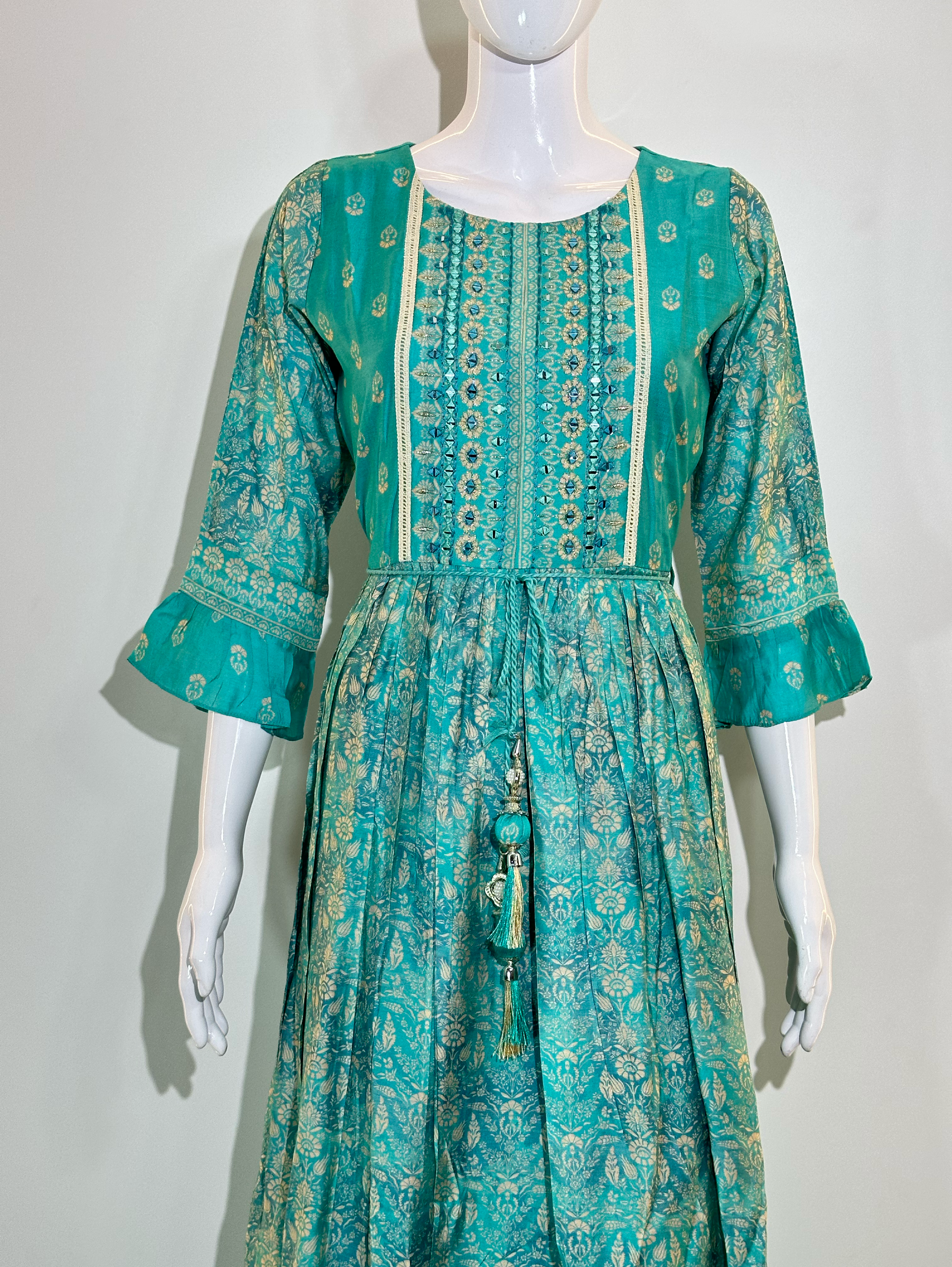 Image of Muslin Dress with work - 3 Patterns