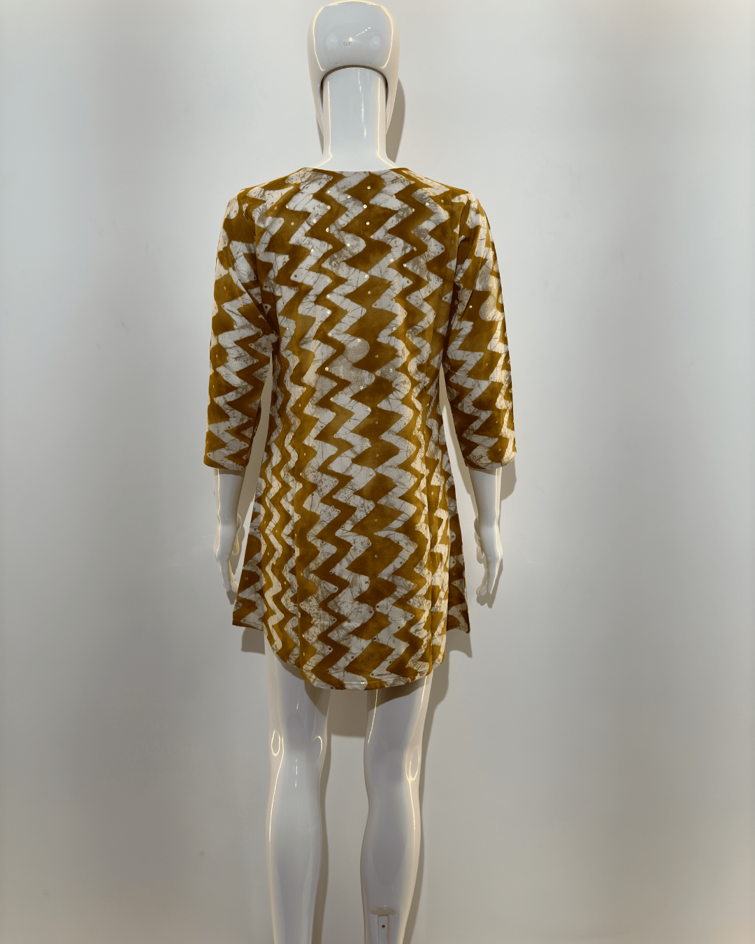 Image of Pure Cotton Short Tunics with work - Brown Color