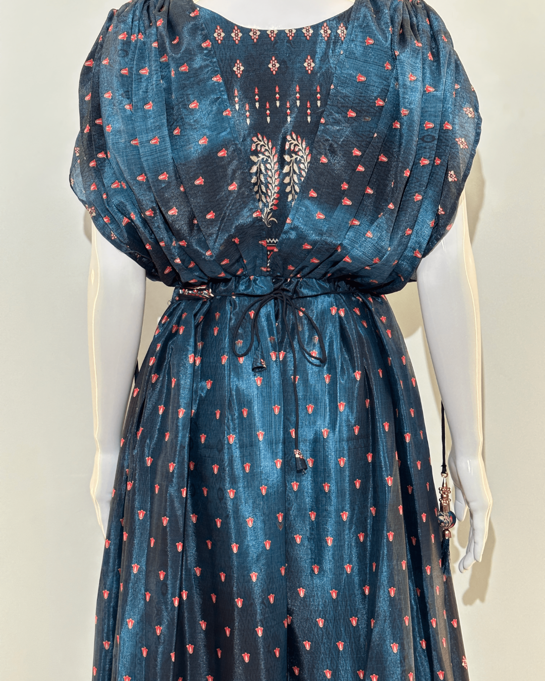 Image of Muslin Butterfly Design Gown with Belt