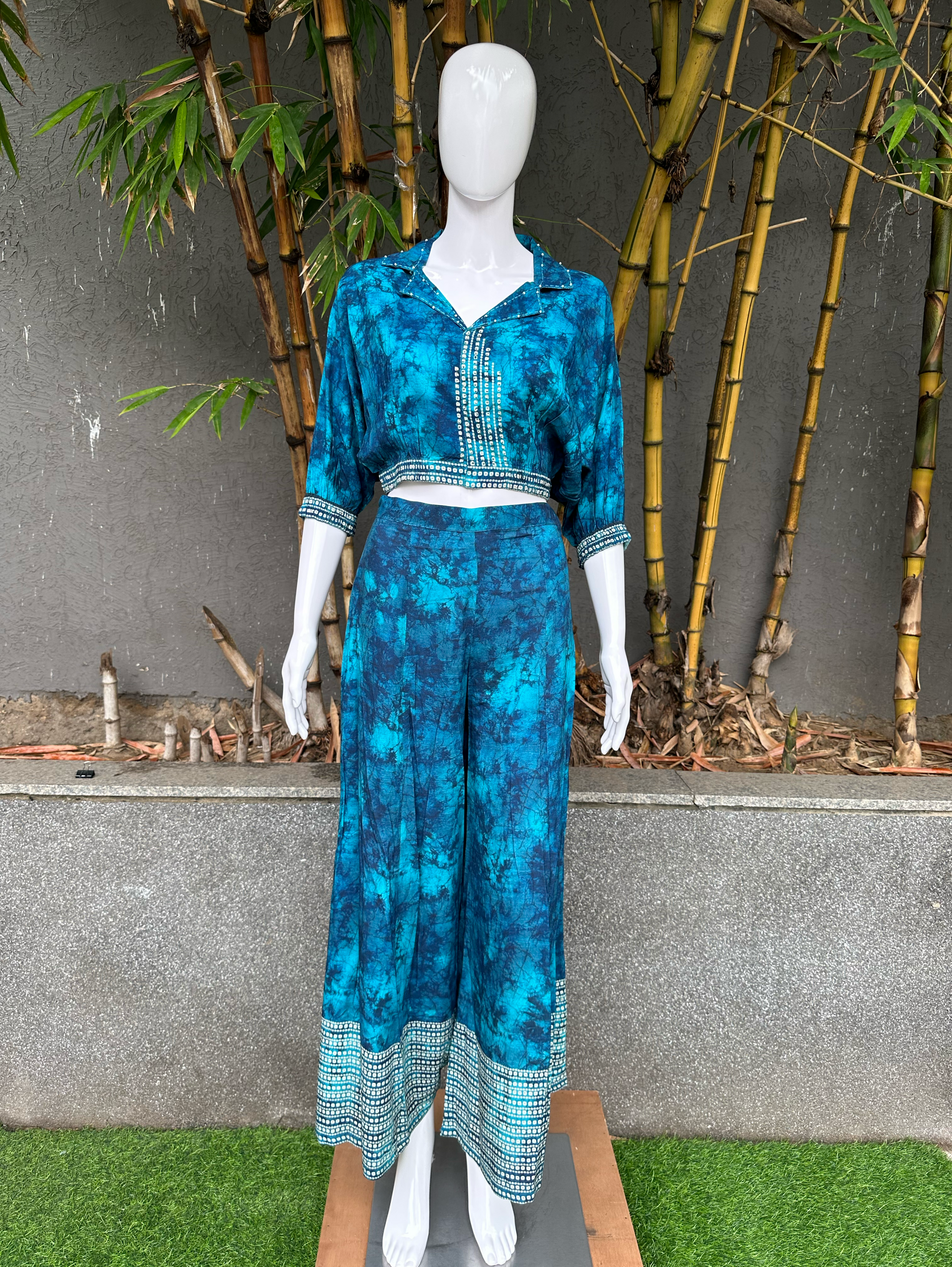 Rayon Dhabu Print Coords with Palazzo Pant