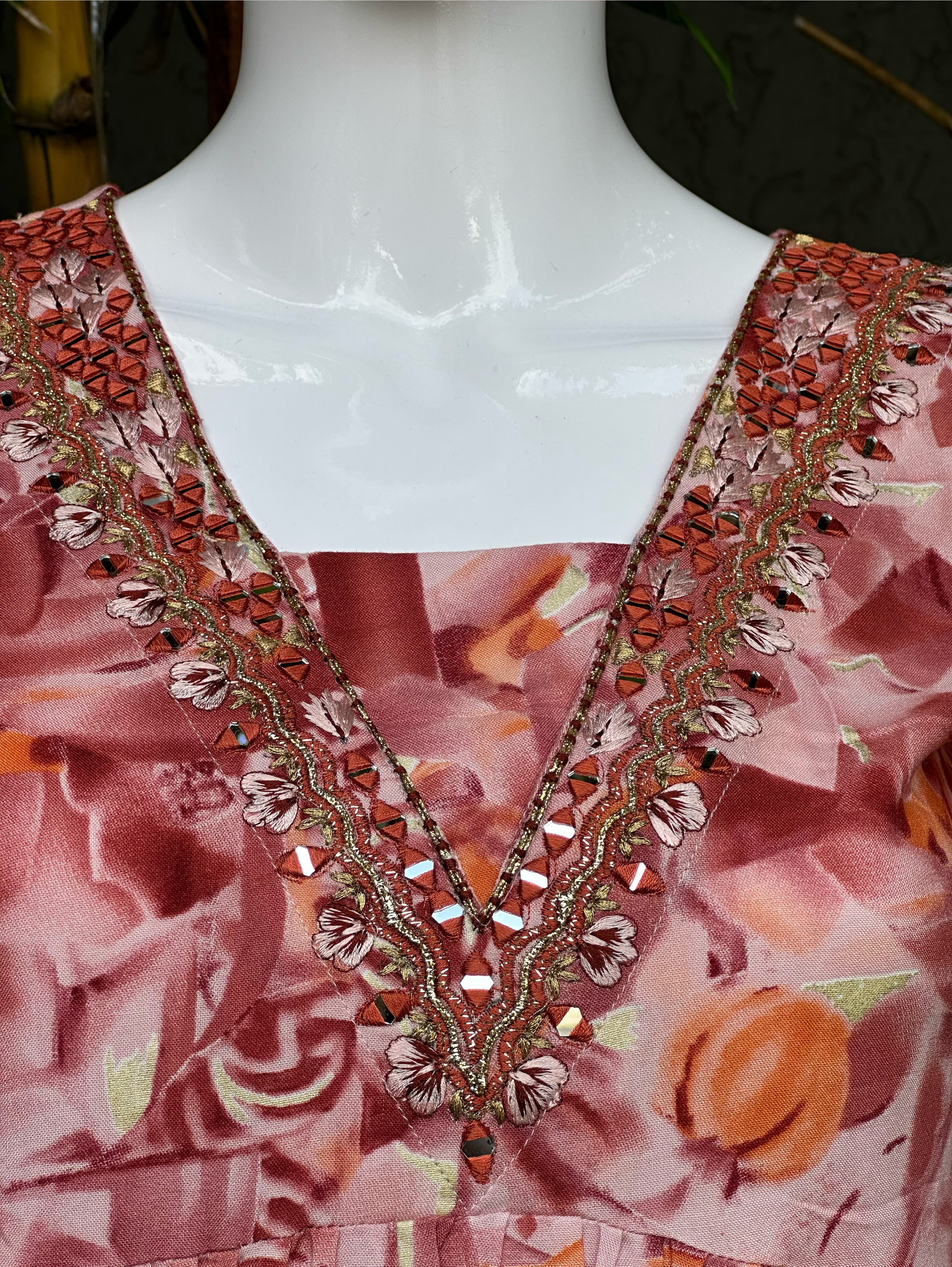 Image of Rayon V Neck Bell Bottom Style Coords