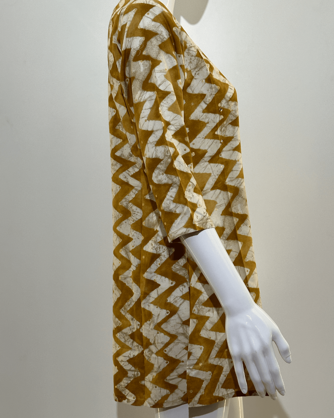 Pure Cotton Short Tunics with work - Brown Color