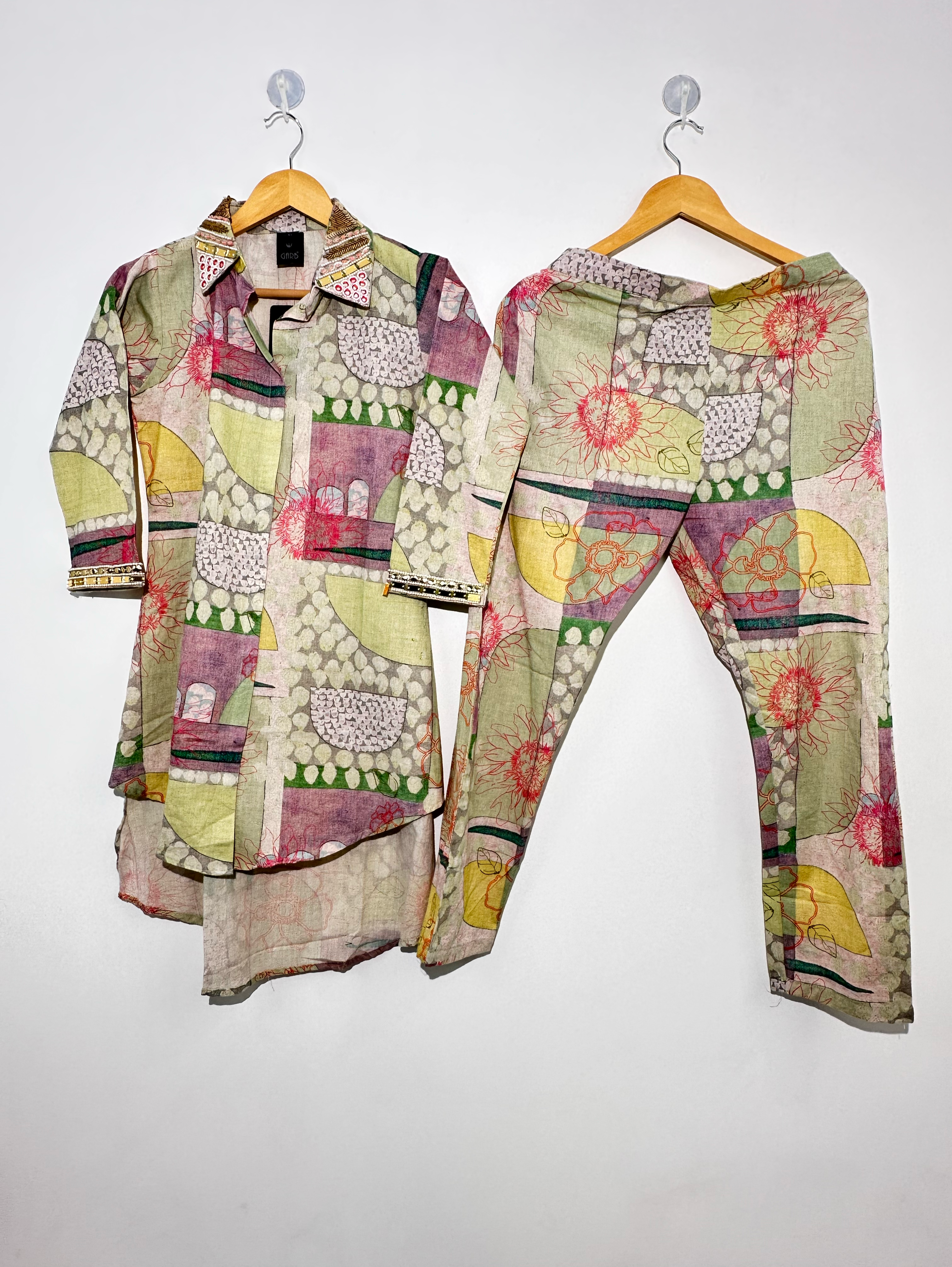 Image of Linen Cotton with Complete Embroidery Coords