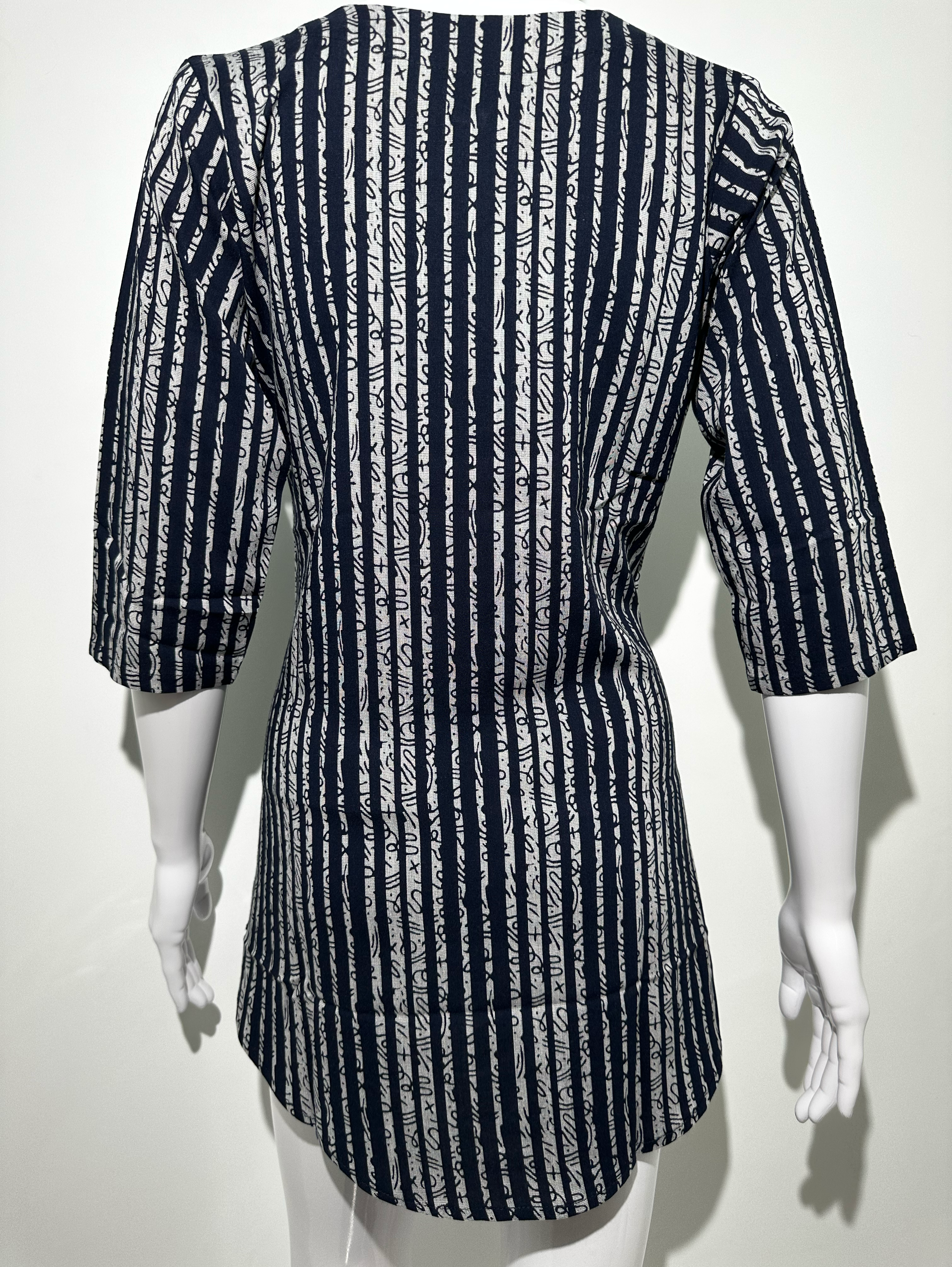 Image of Stripe Mirror work - Blue Tunic