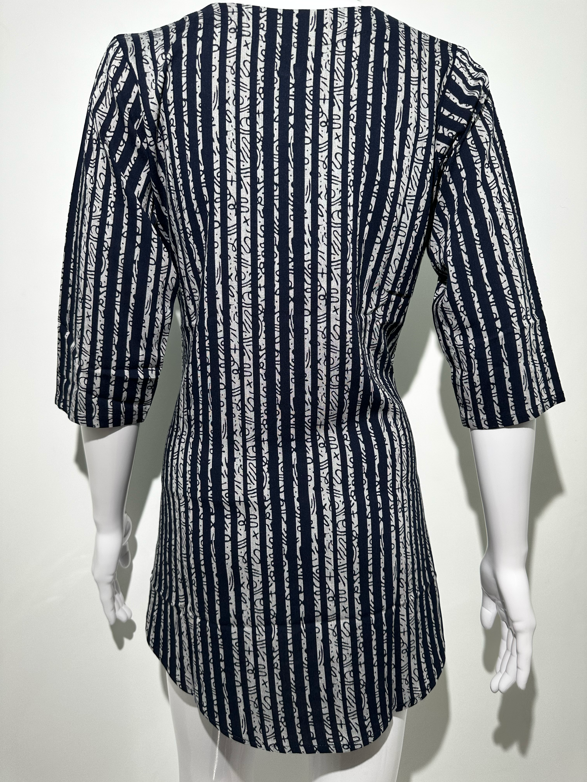 Stripe Mirror work - Blue Tunic