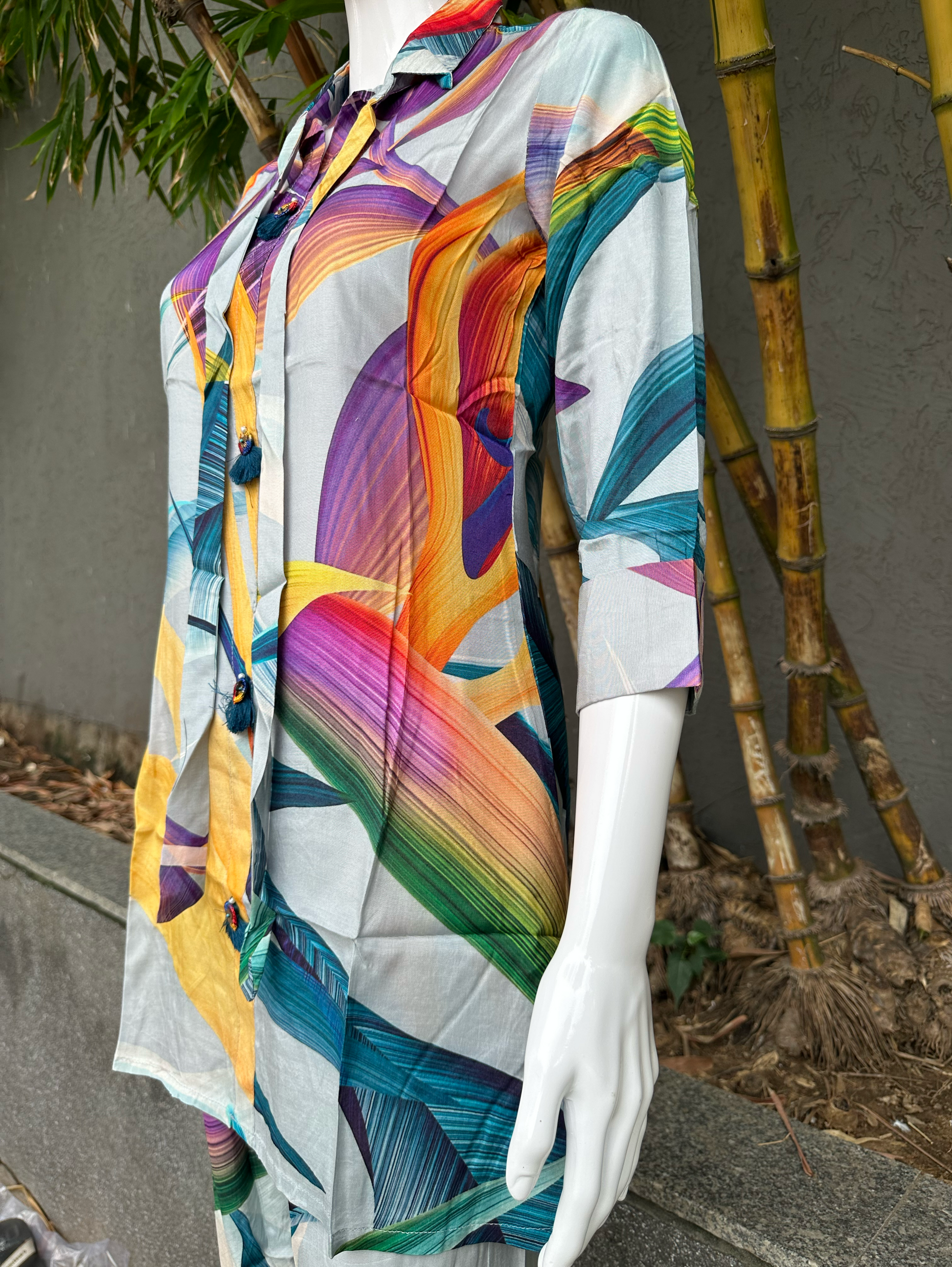 Muslin Print with Afghani Bottom