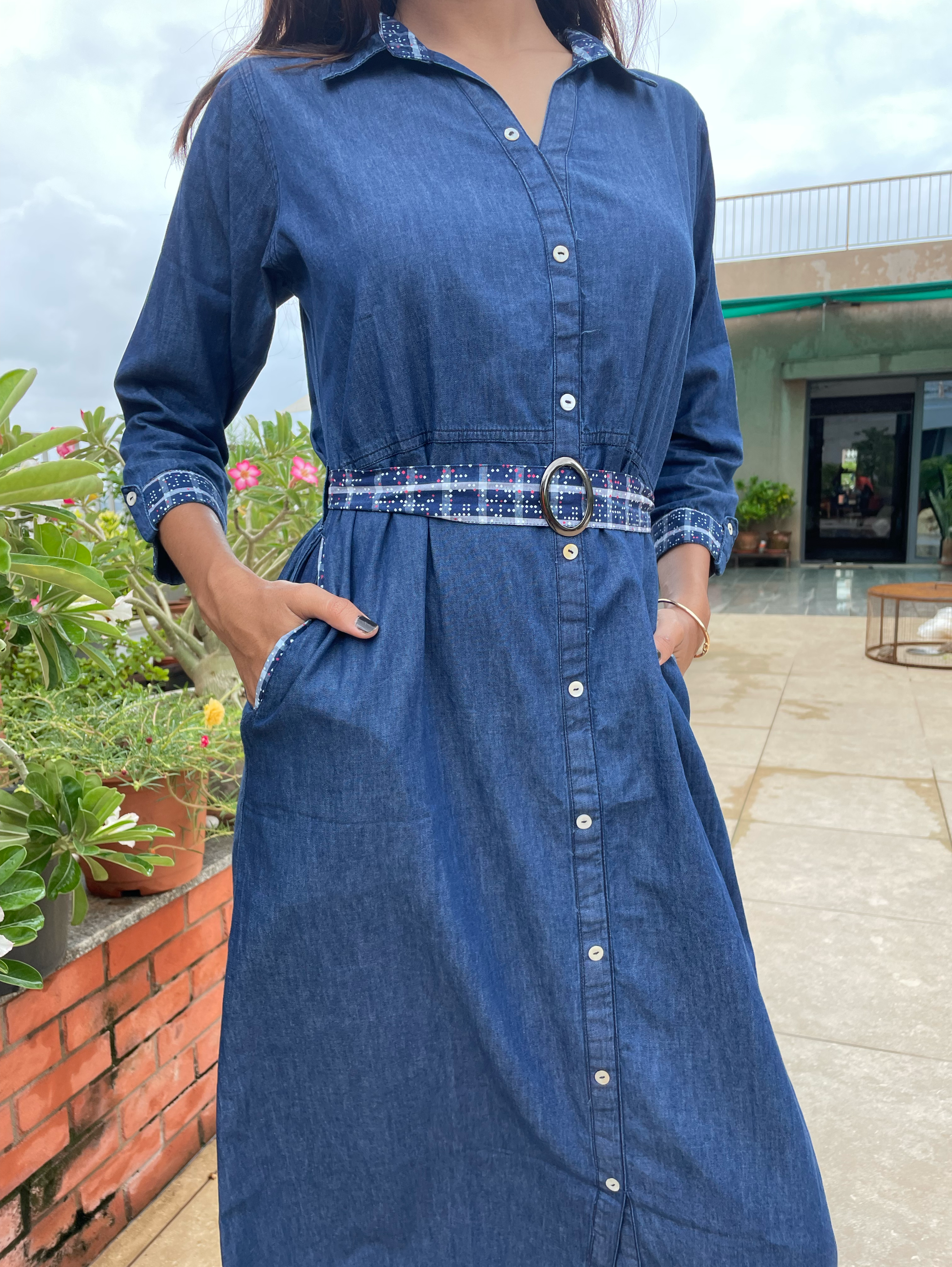 Denim Mindy Dress with Belt