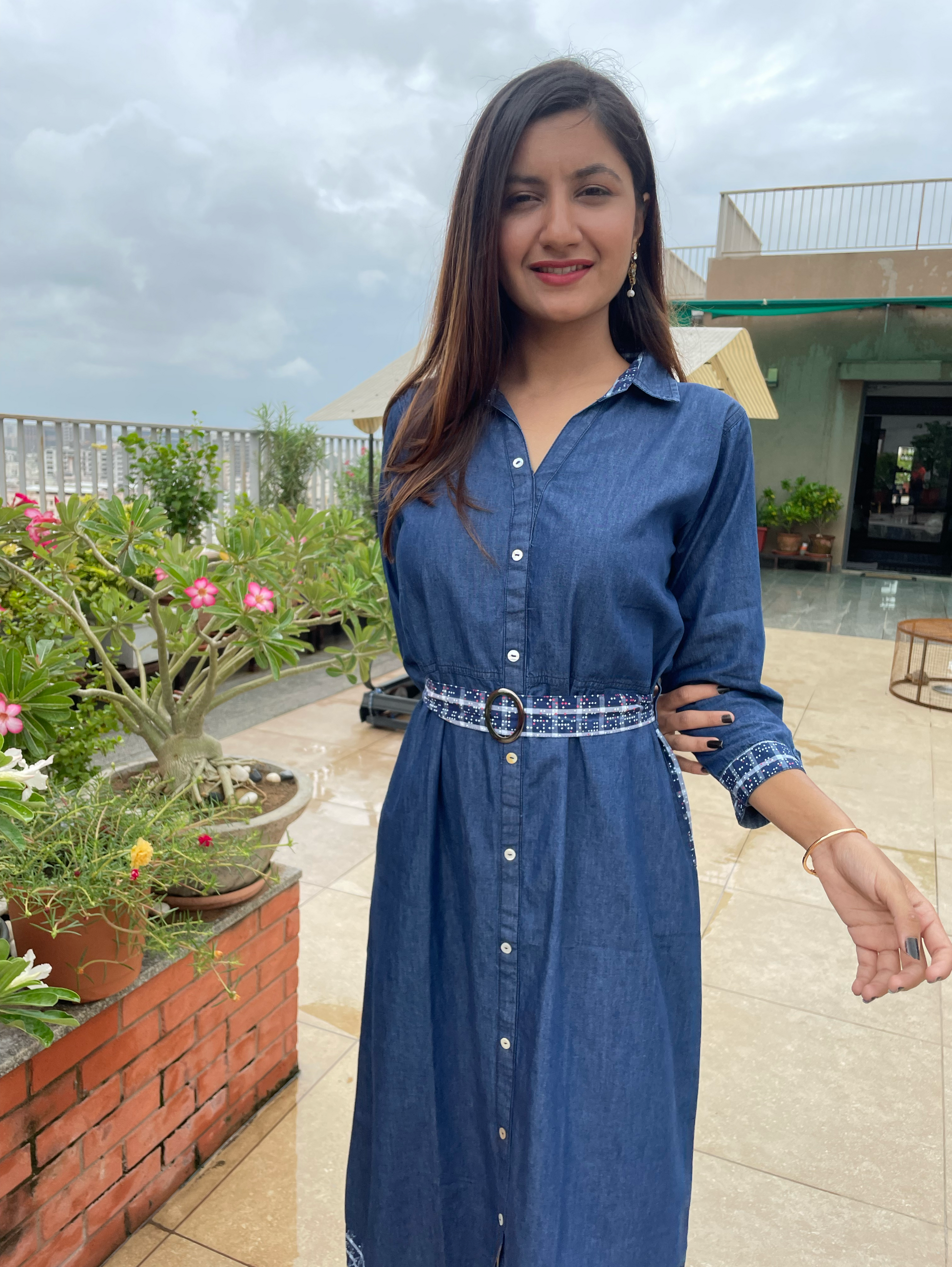 Denim Mindy Dress with Belt