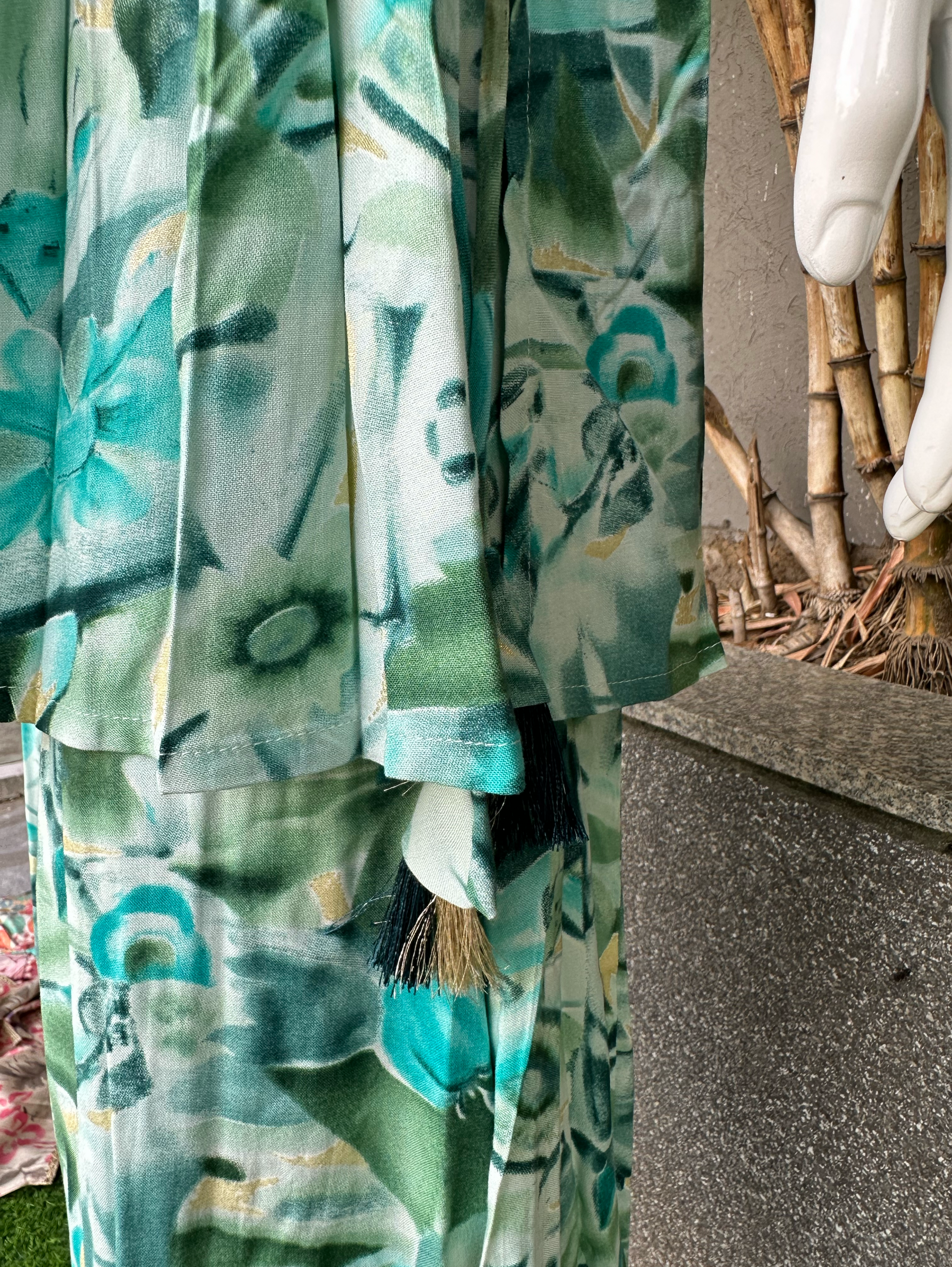 Rayon V Neck Bell Bottom Style Coords