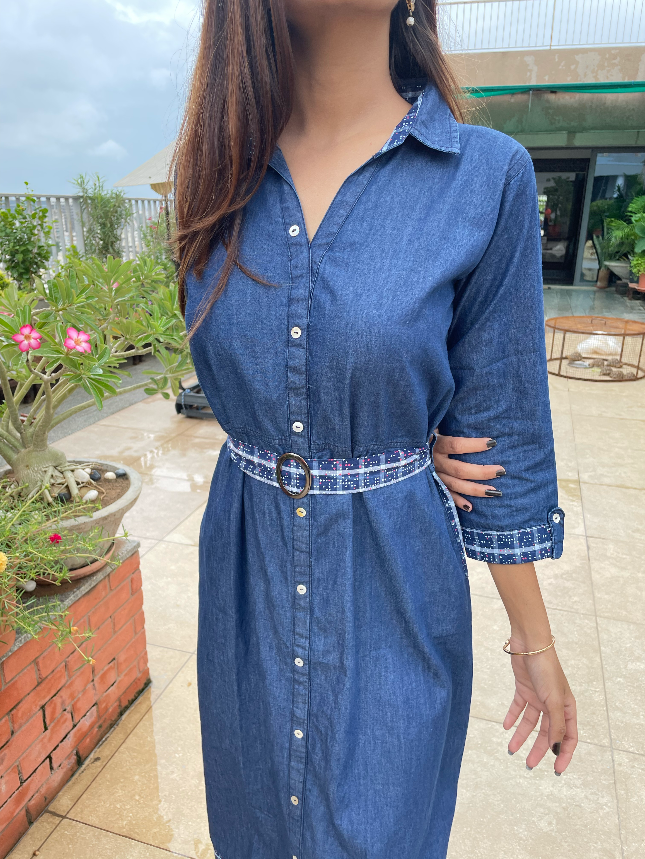 Image of Denim Mindy Dress with Belt