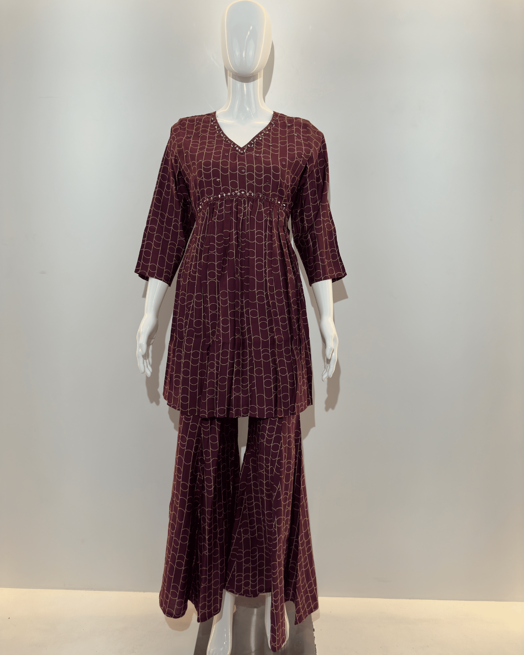 Wine Alia Cut Coords - 2 Piece