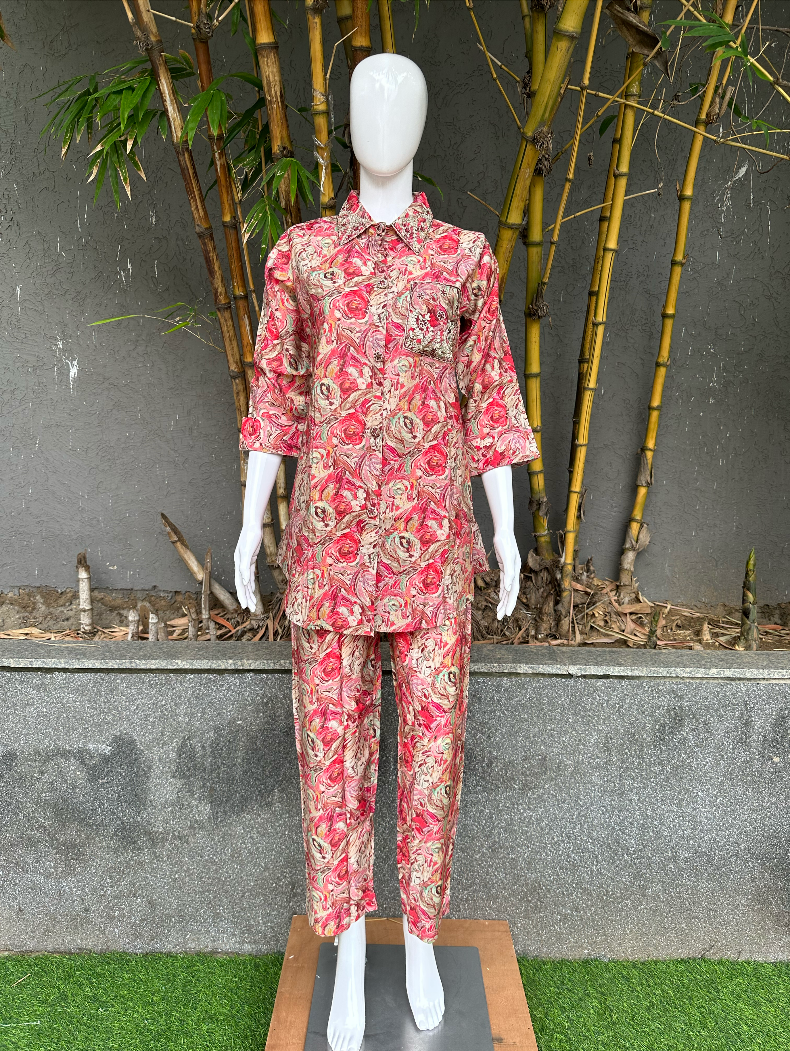 Muslin with Complete Embroidery work