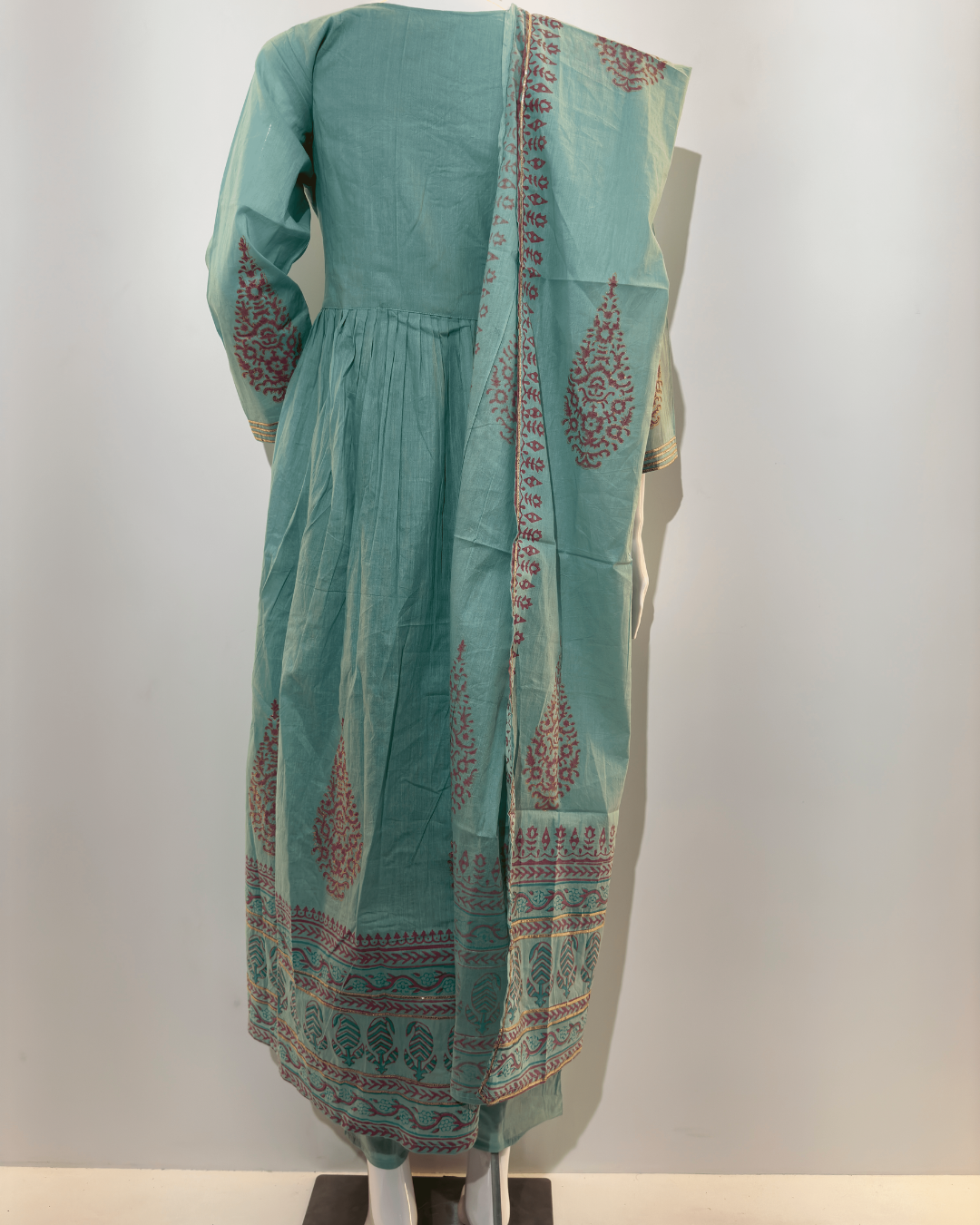 Image of Kalamkari Print Alia Cut Kurti Set - 3 Piece