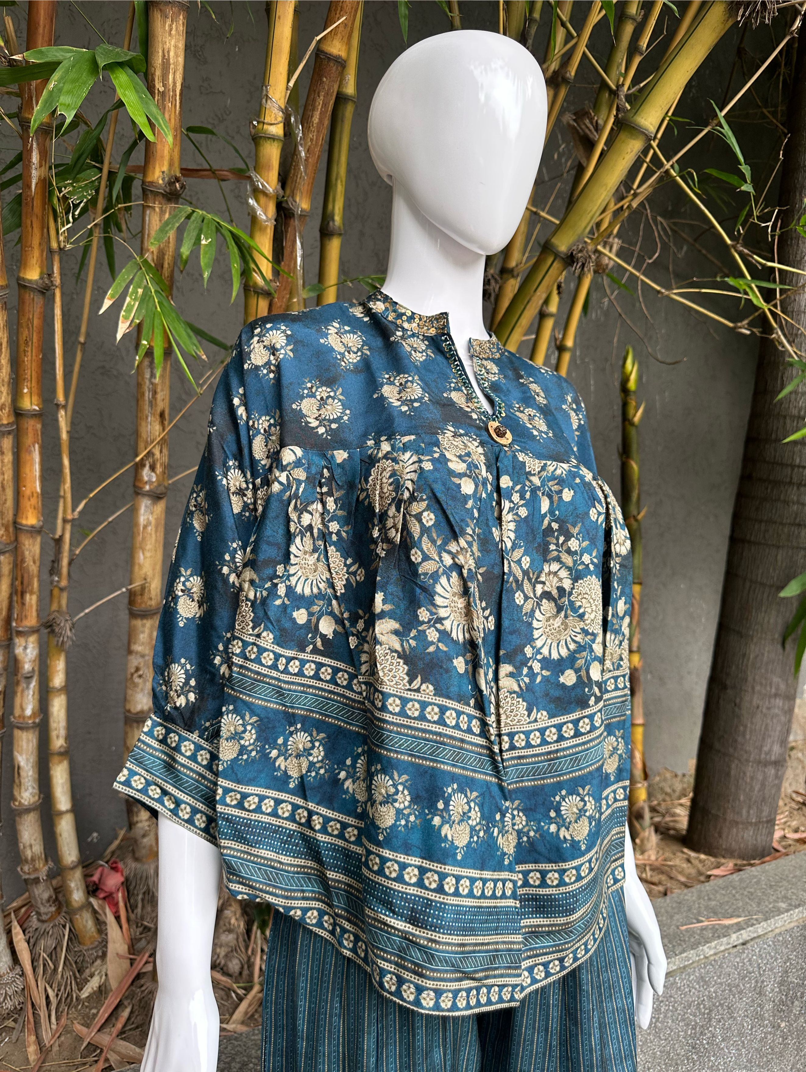 Image of Poncho Style Coords - Blue