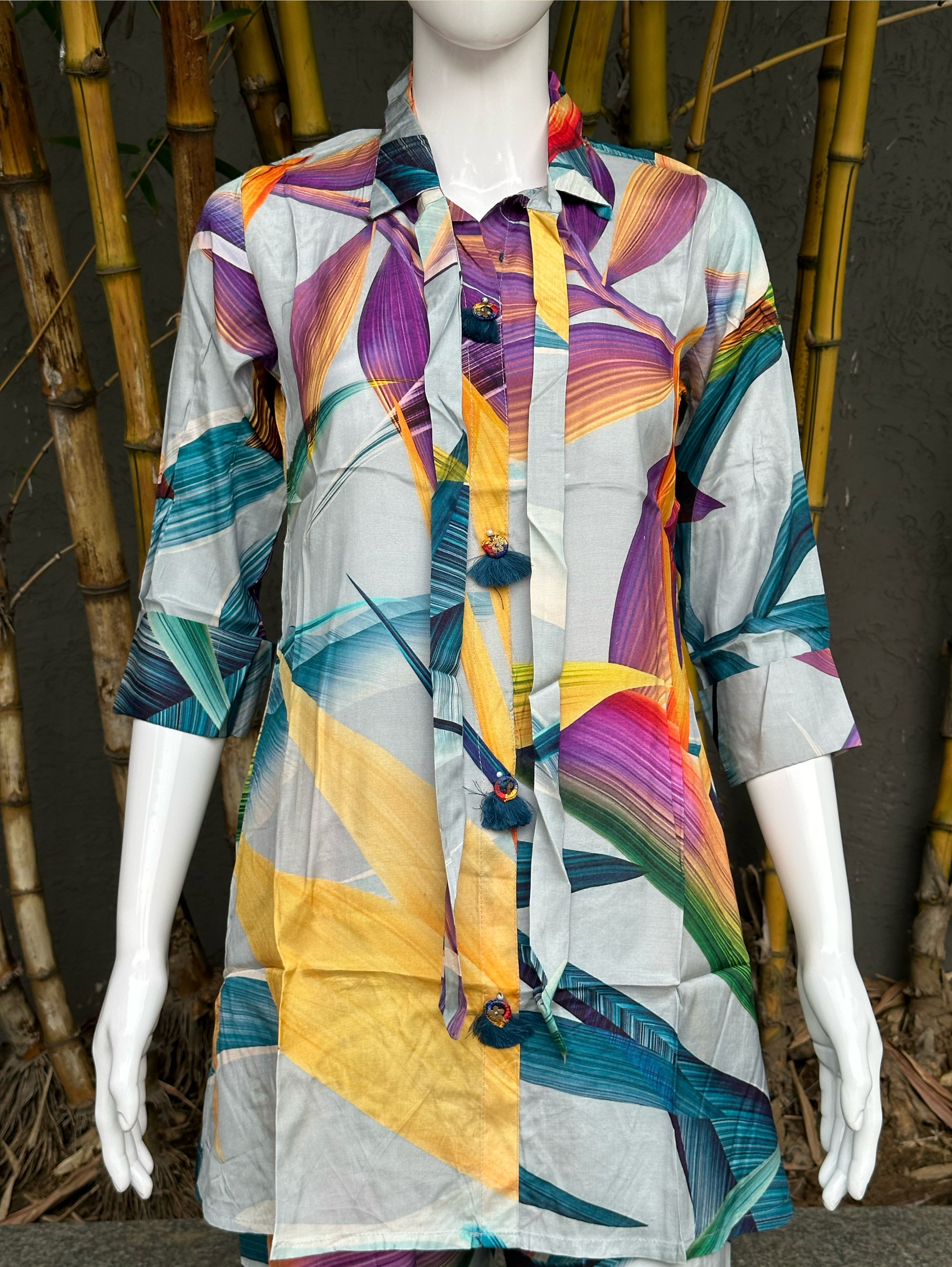 Muslin Print with Afghani Bottom