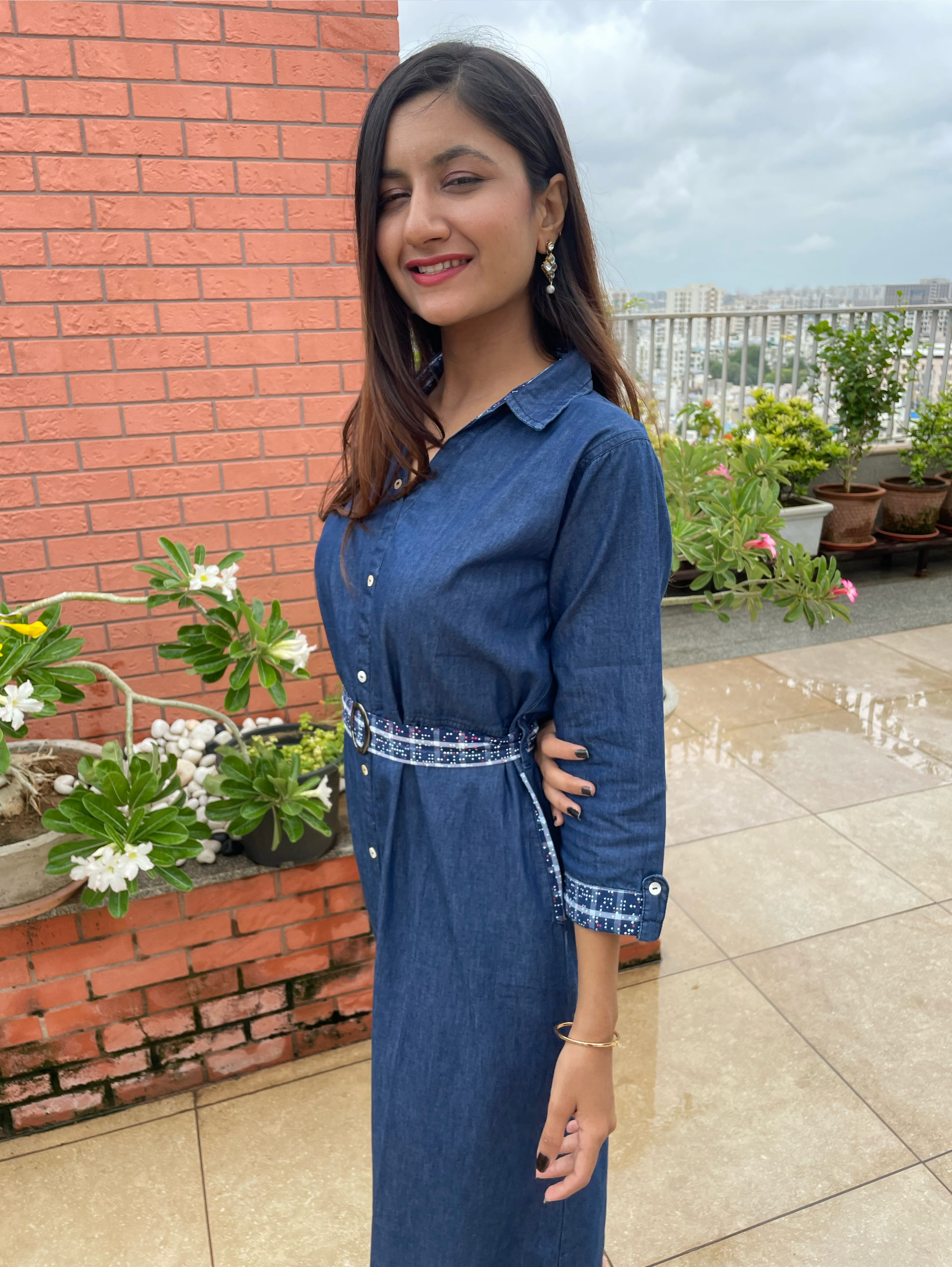 Denim Mindy Dress with Belt