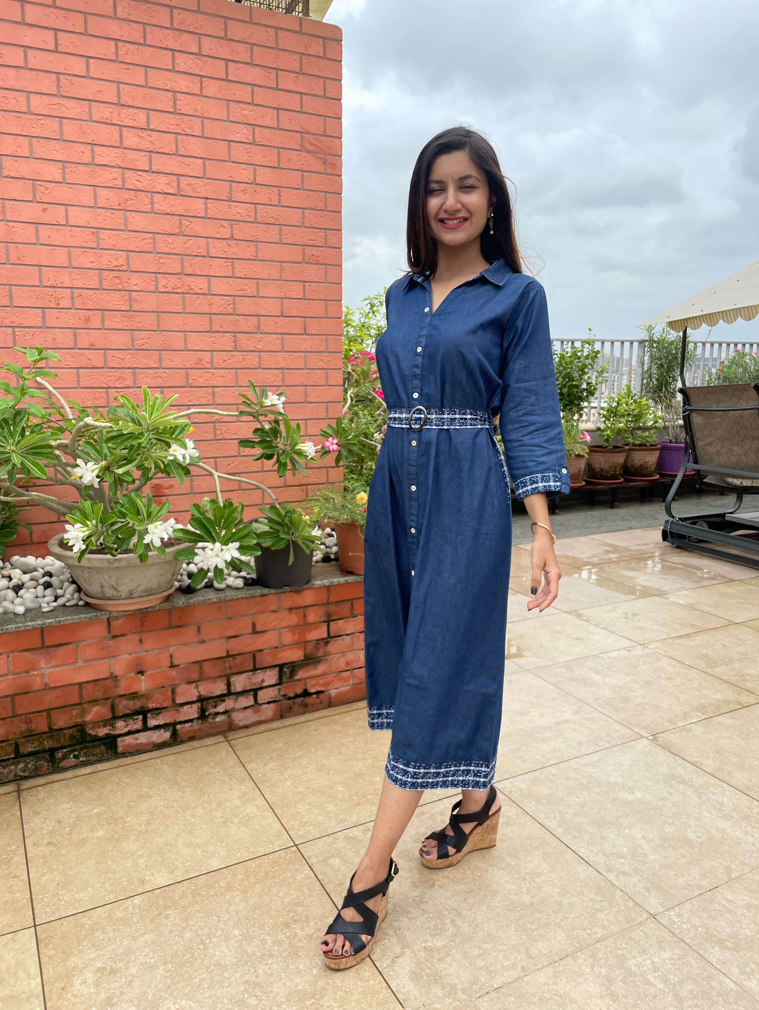 Image of Denim Mindy Dress with Belt