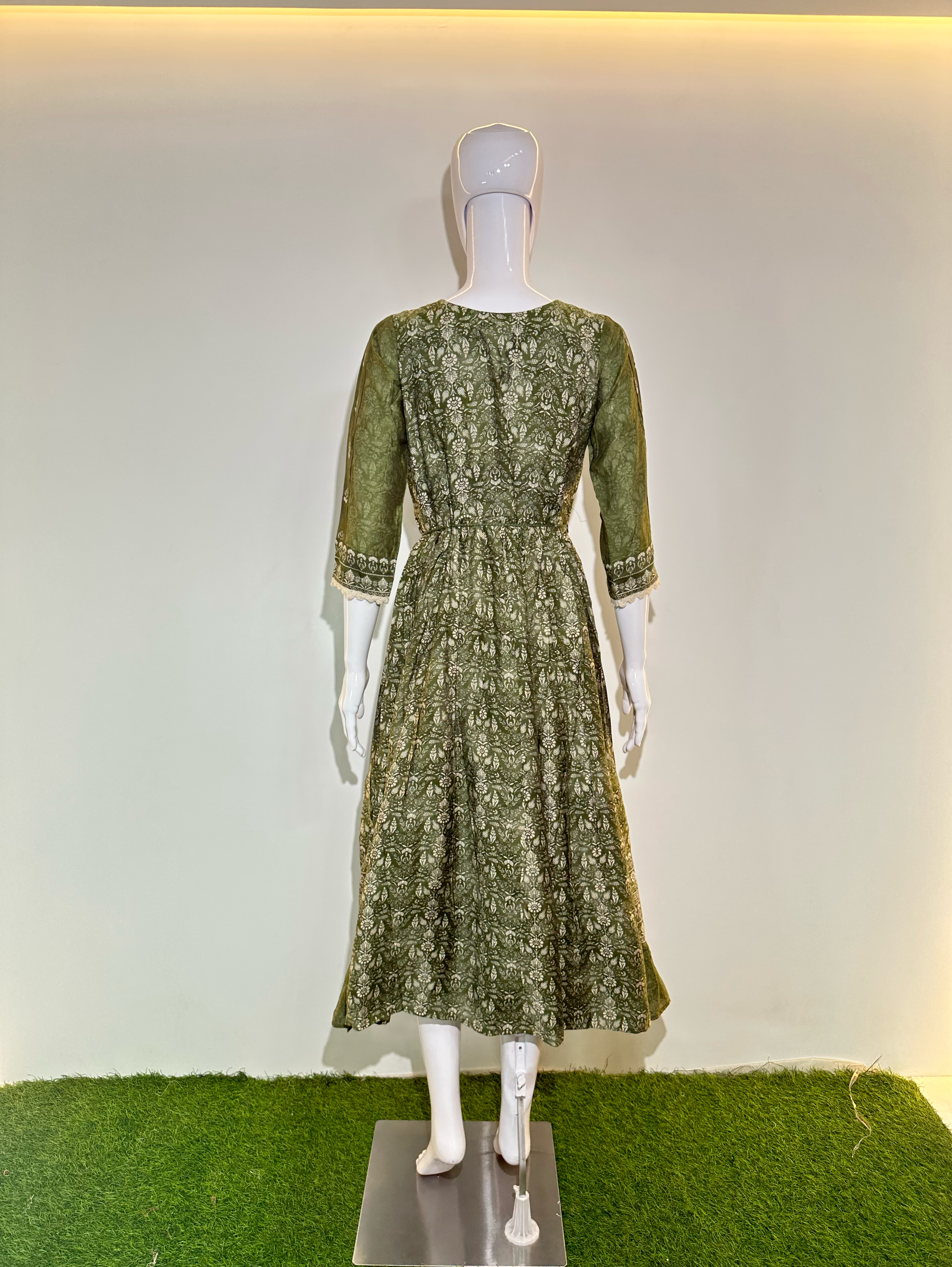 Image of Muslin Dress with work - 3 Patterns