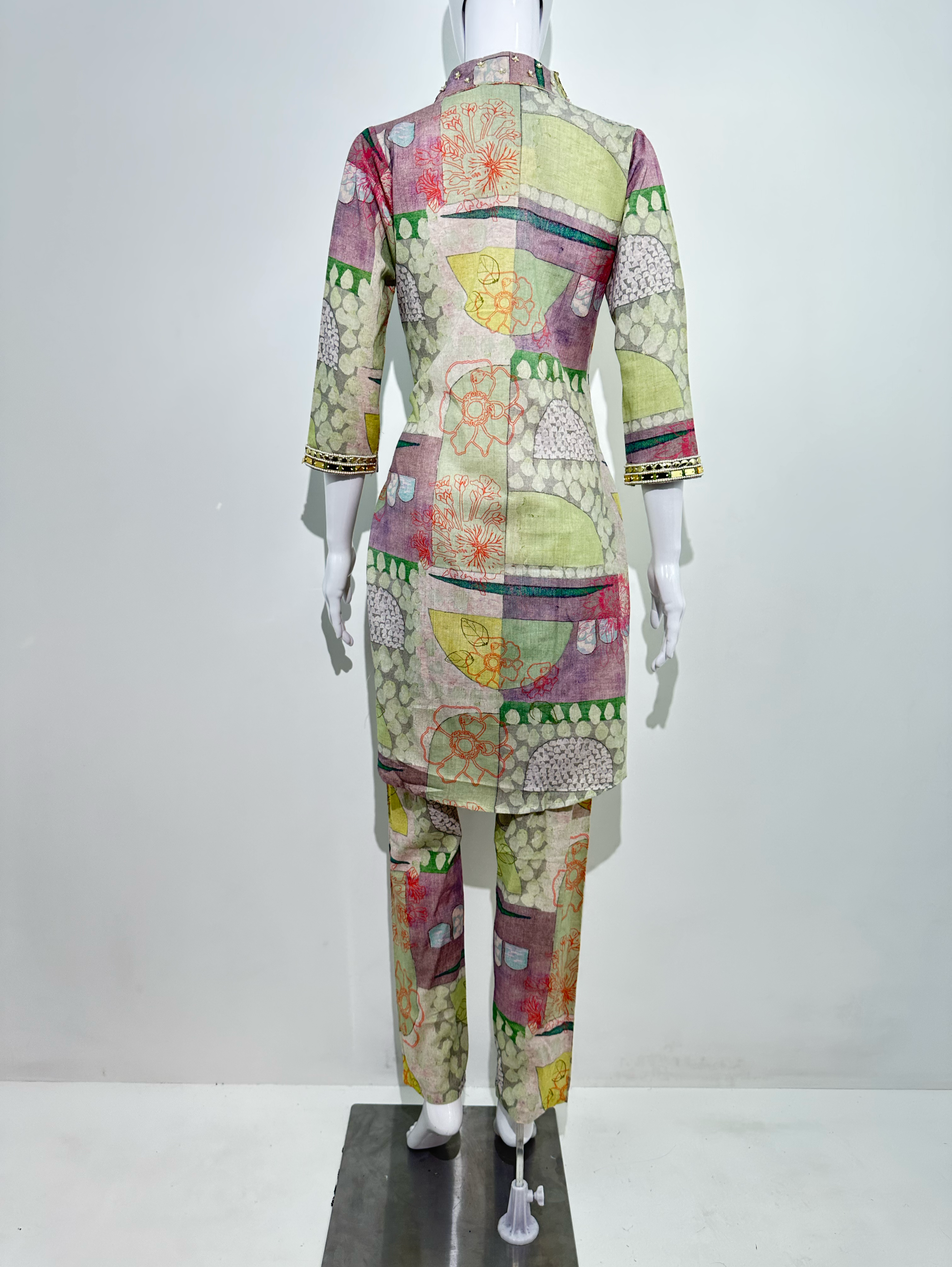 Image of Linen Cotton with Complete Embroidery Coords