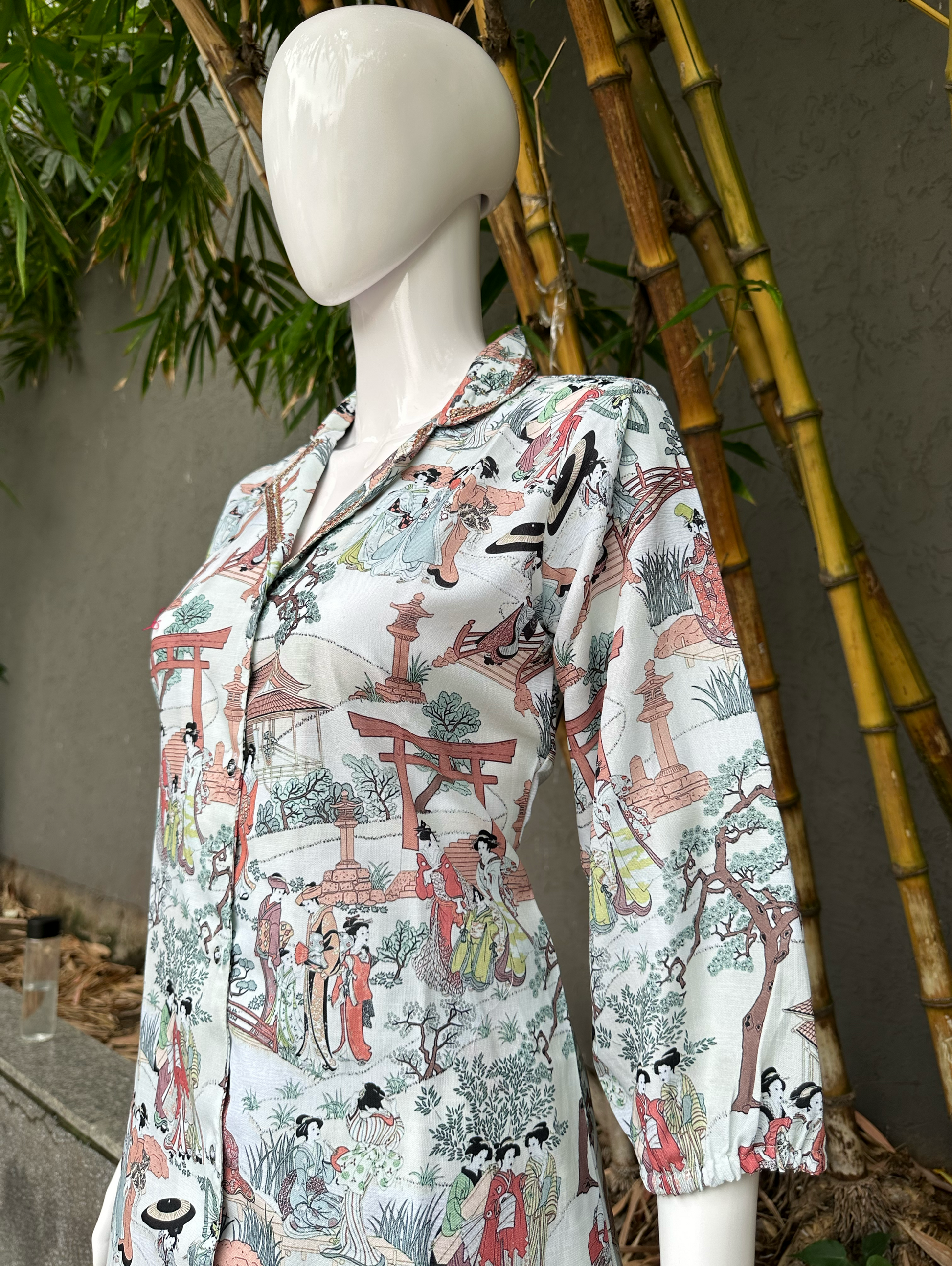 Cotton Print Coords with Collar Sequence