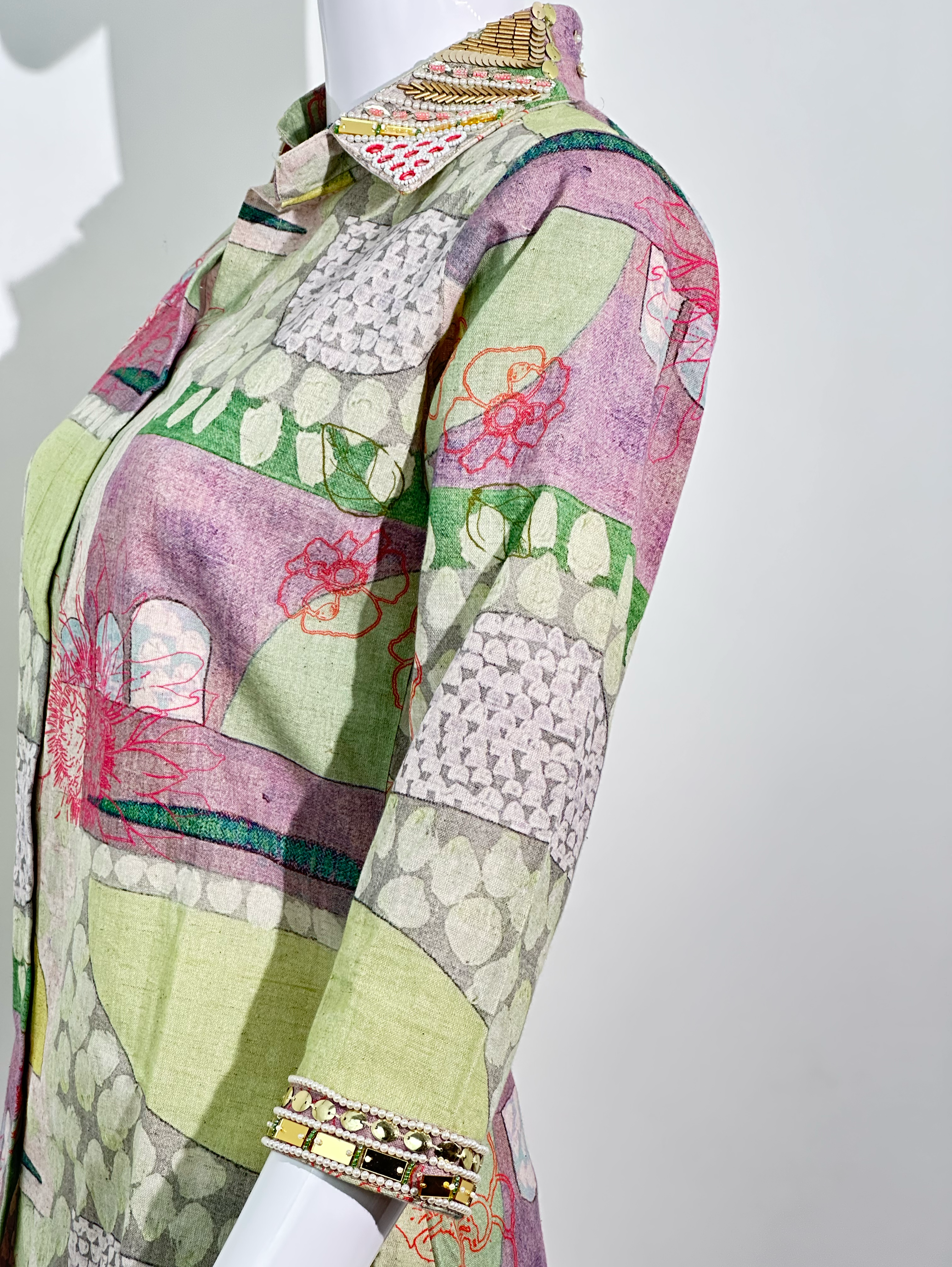 Image of Linen Cotton with Complete Embroidery Coords