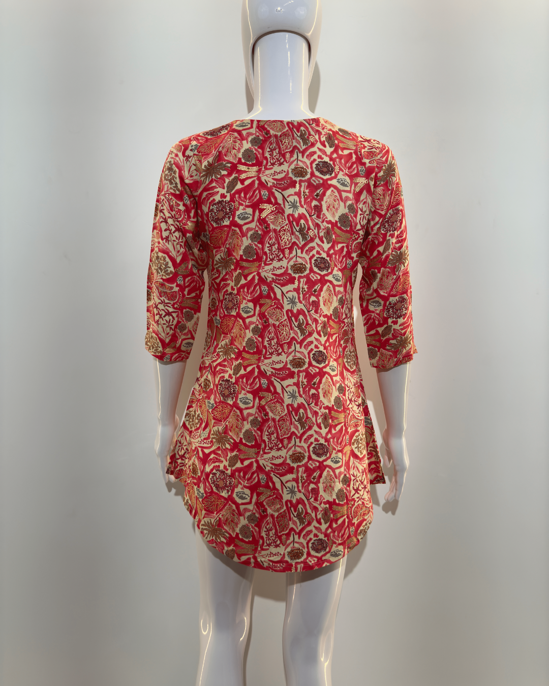 Image of Pure Cotton Short Tunics with work - Orange Color