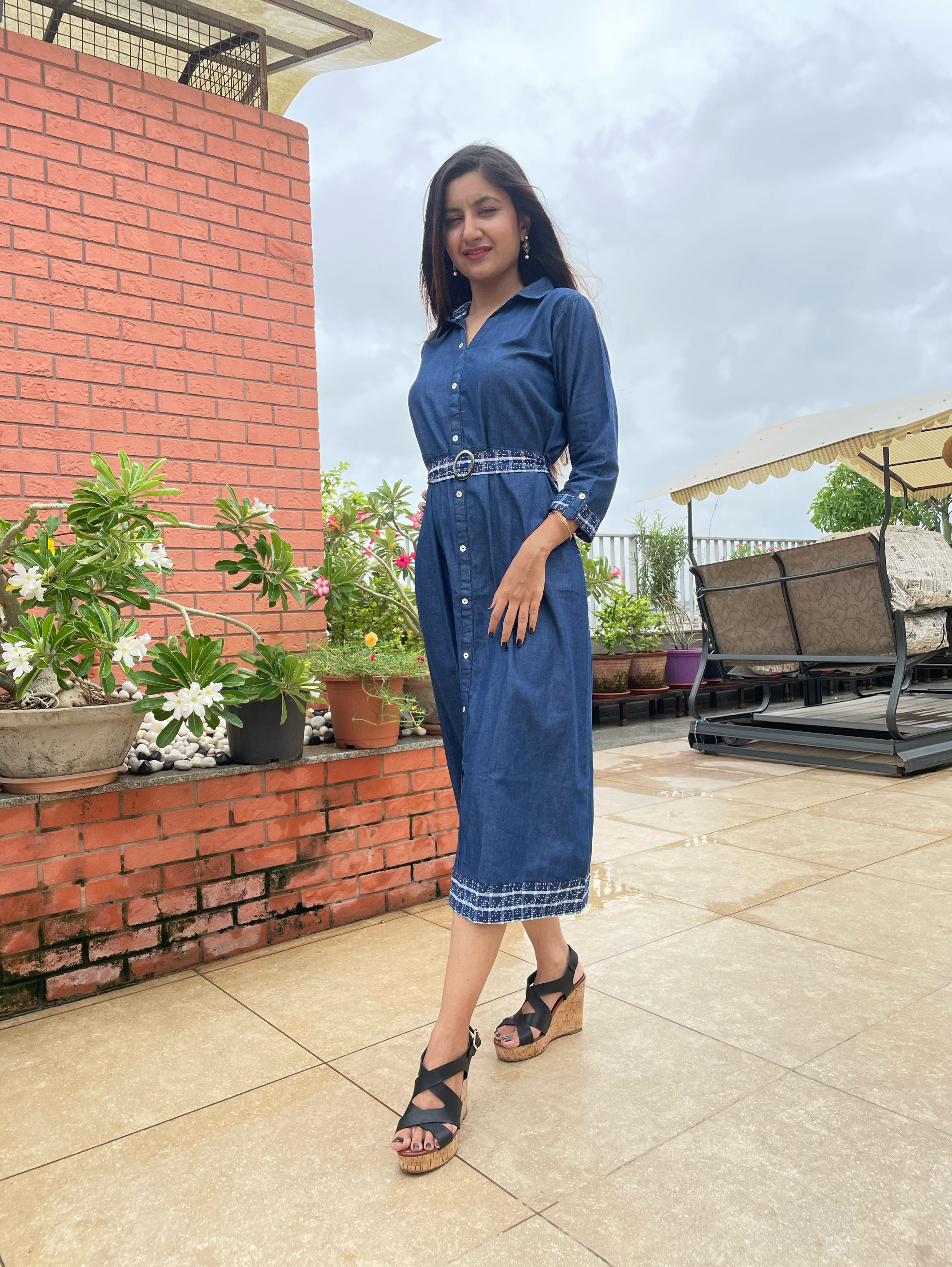 Image of Denim Mindy Dress with Belt