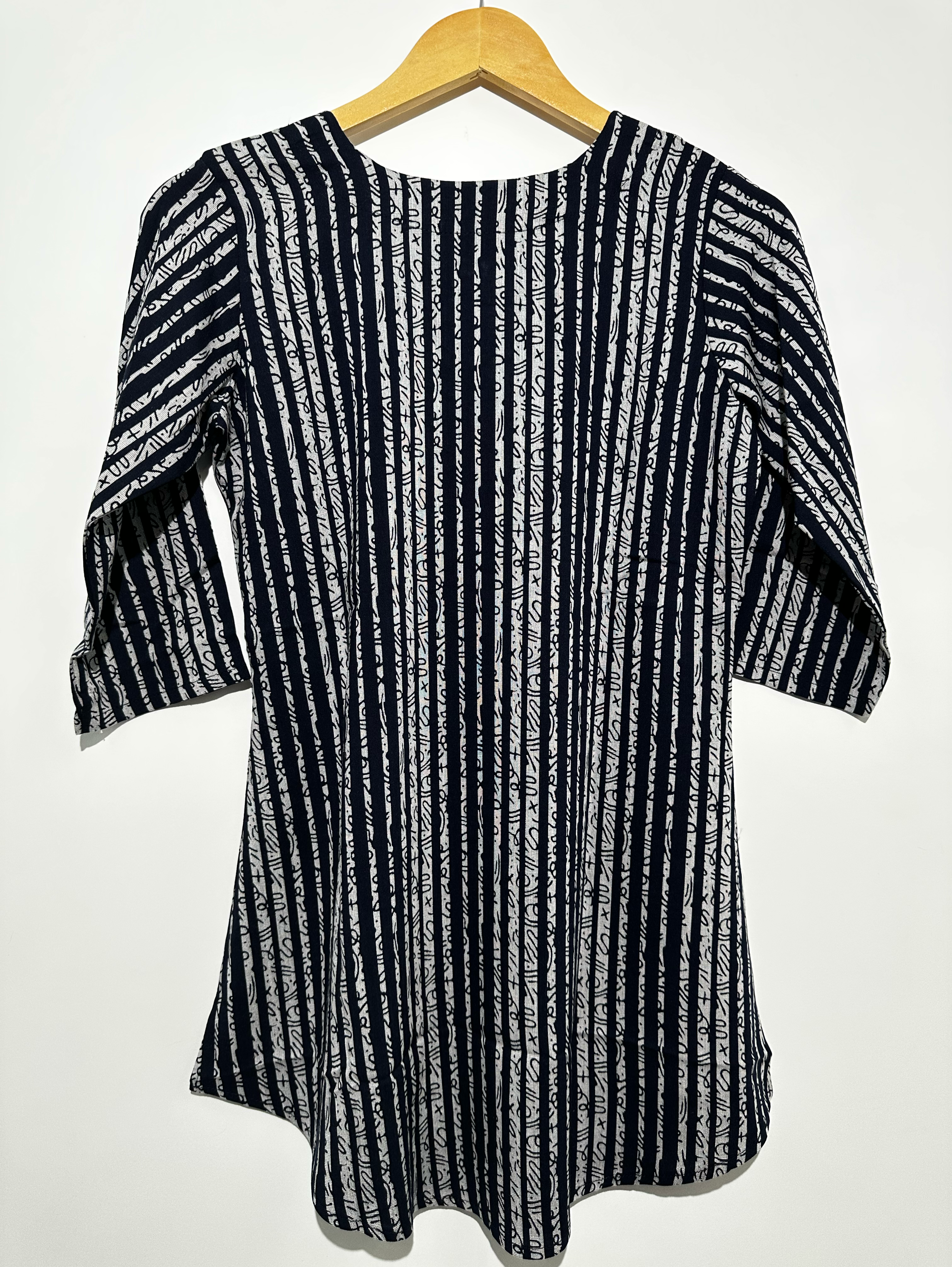 Image of Stripe Mirror work - Blue Tunic