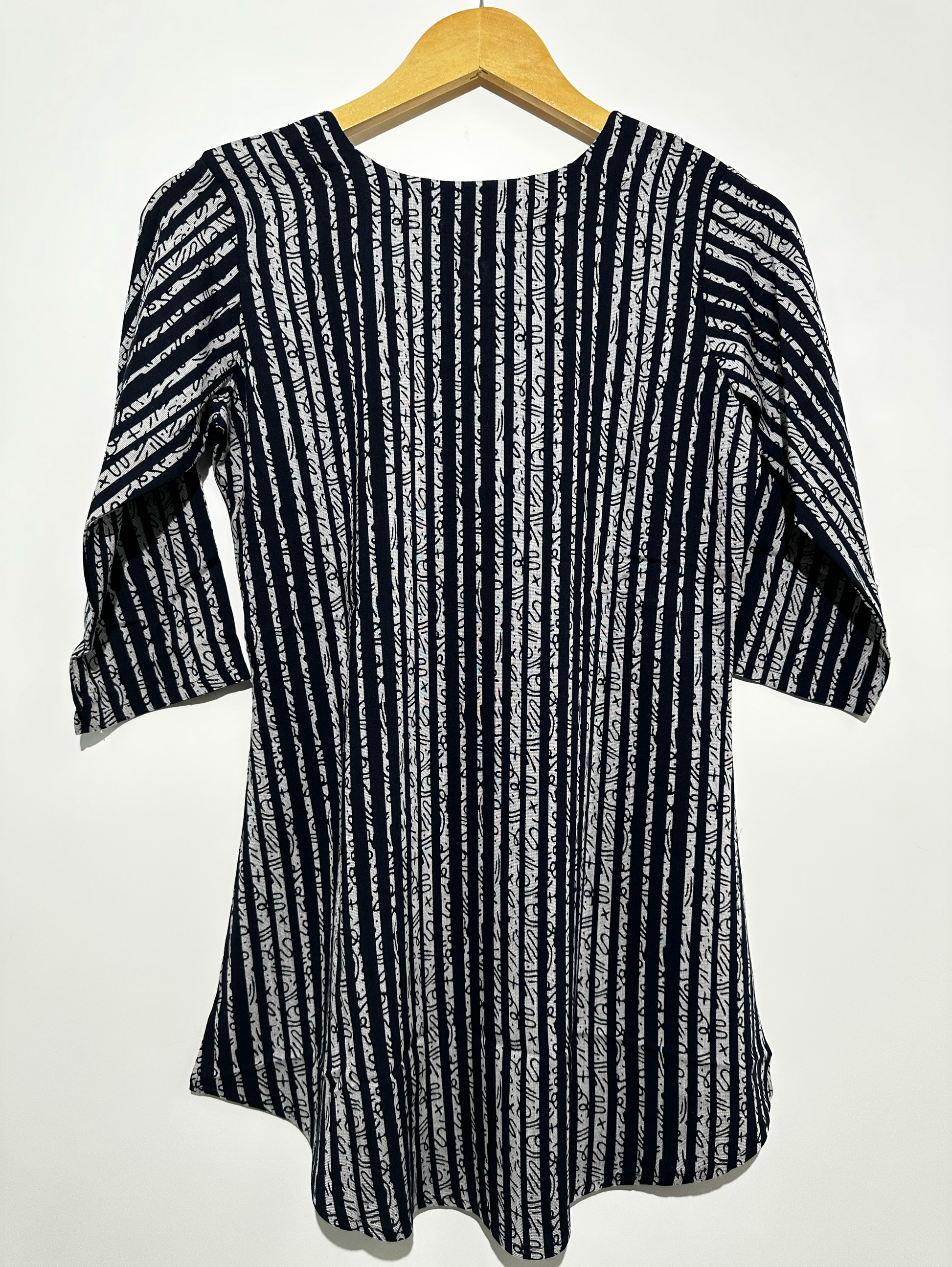 Stripe Mirror work - Blue Tunic