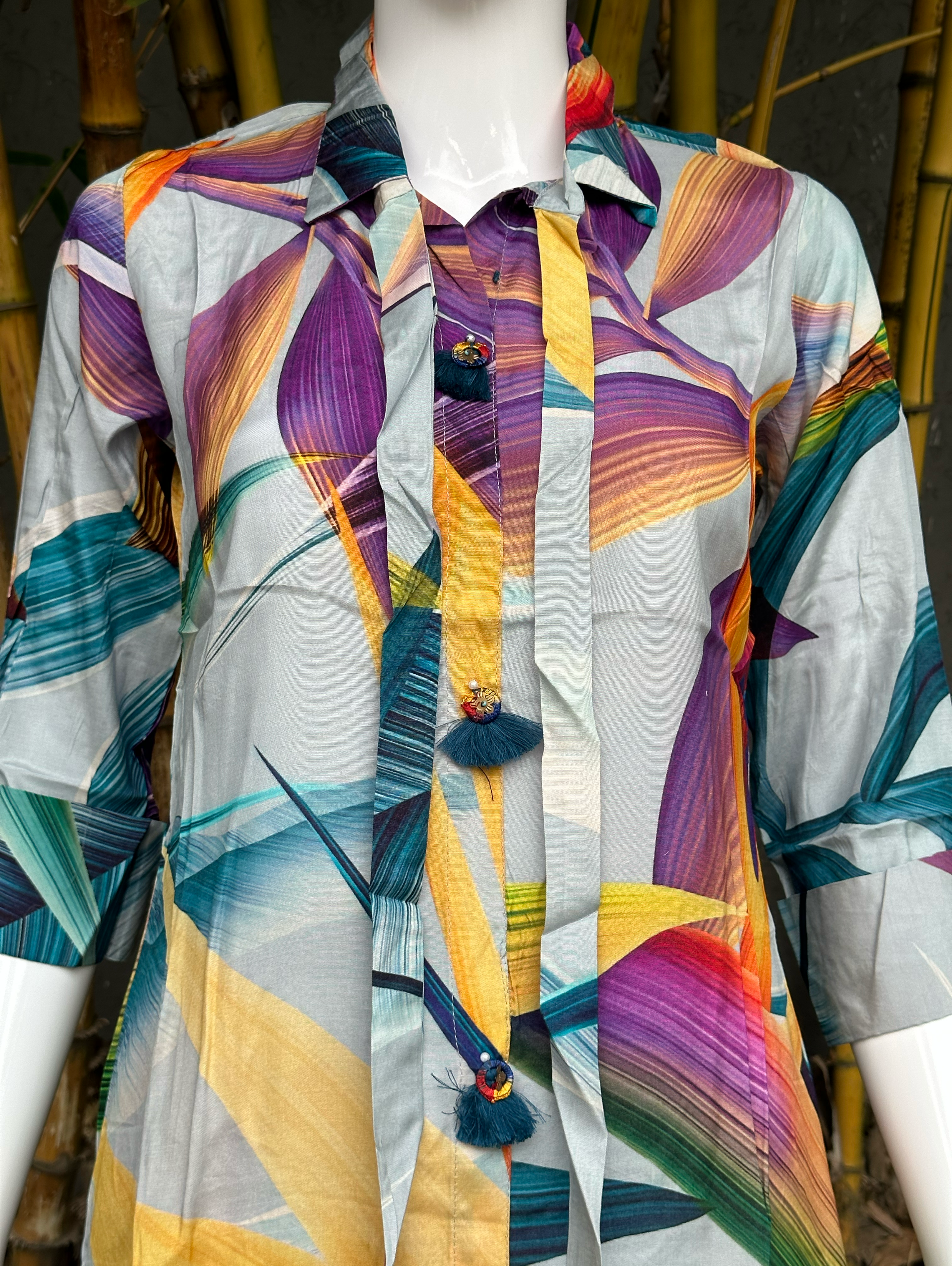 Muslin Print with Afghani Bottom