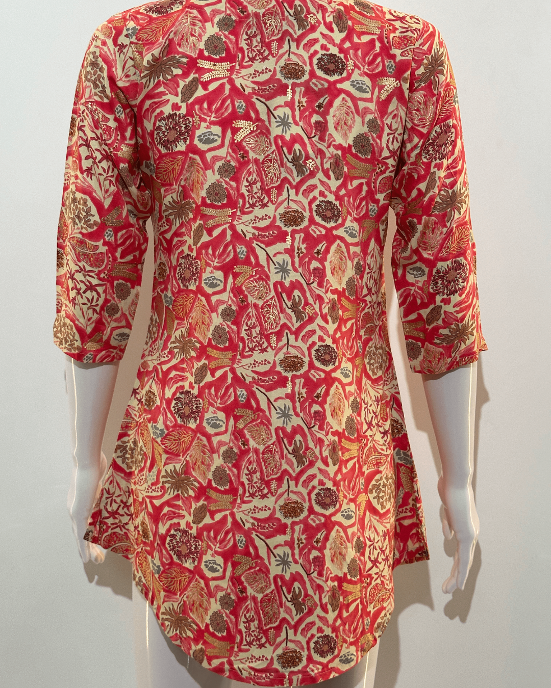 Image of Pure Cotton Short Tunics with work - Orange Color